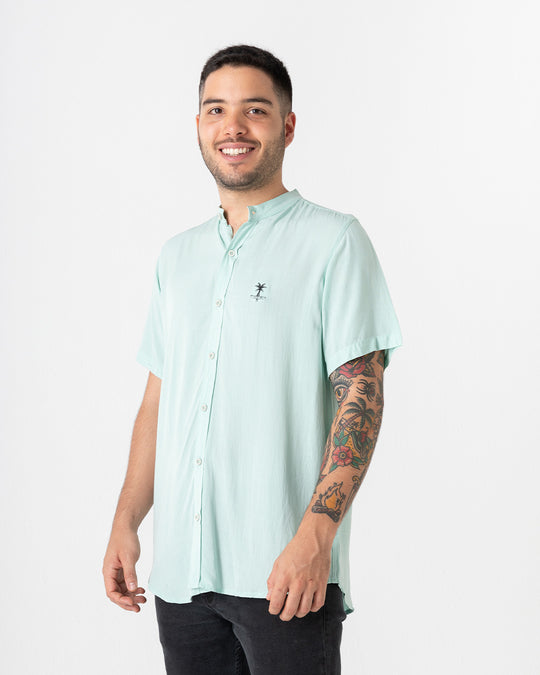 Menta Cuello Mao (Camisa hombre)