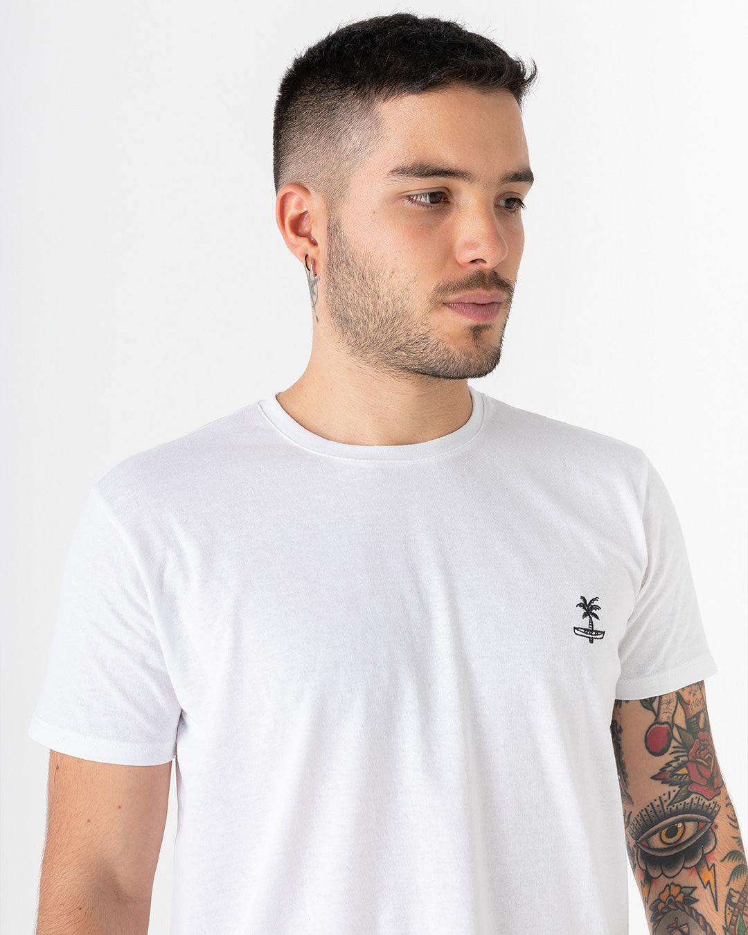 Camiseta Unisex Simple Beach blanca (Tela Eco)