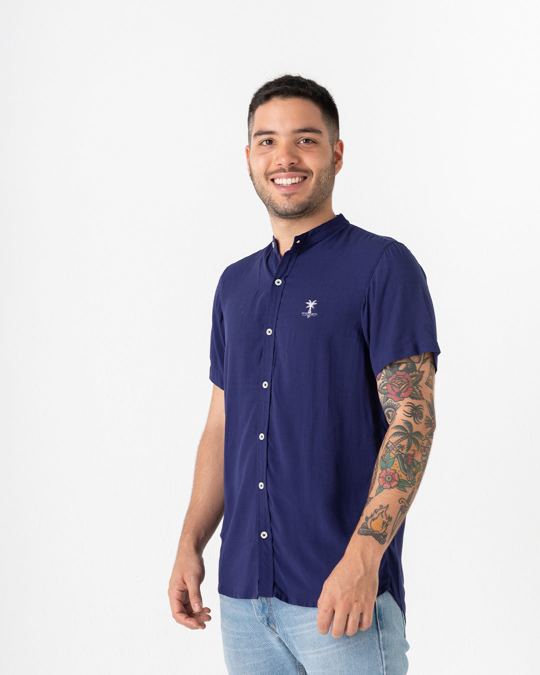 Cielo Nocturno Cuello Mao (Camisa hombre)