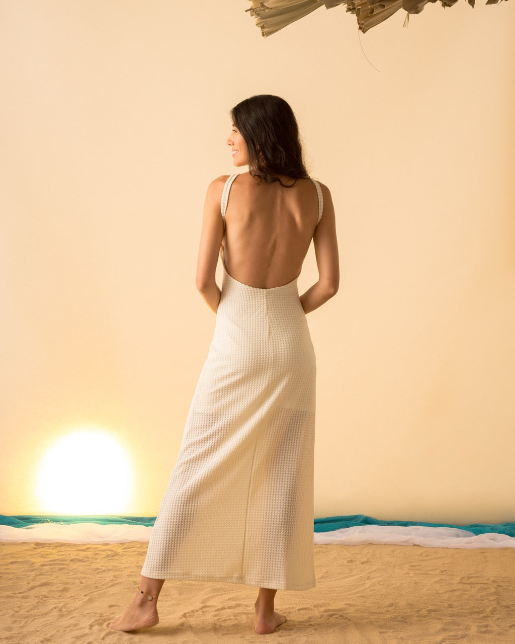 Vestido Largo Mujer Crudo A Los Mares Los Pesares