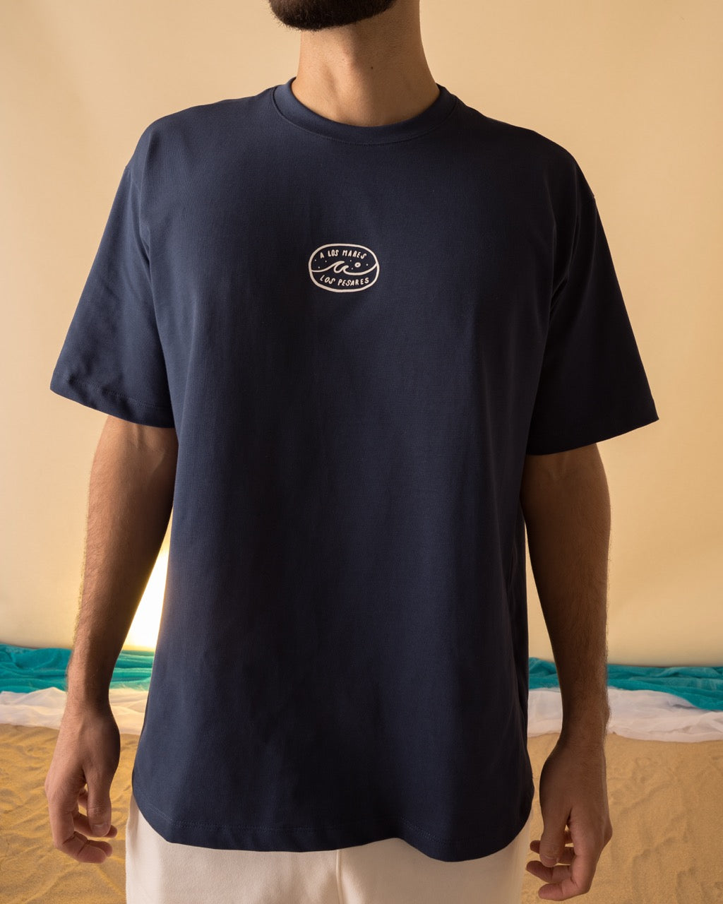Camiseta Oversize Azul A Los Mares Los Pesares