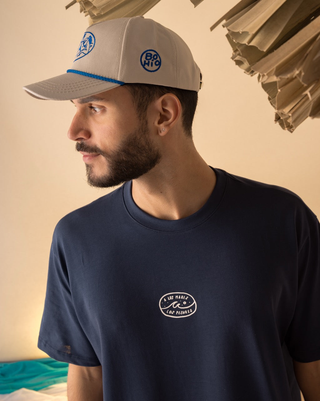 Gorra A Los Mares Los Pesares Beige Bohío (Beisbolera)