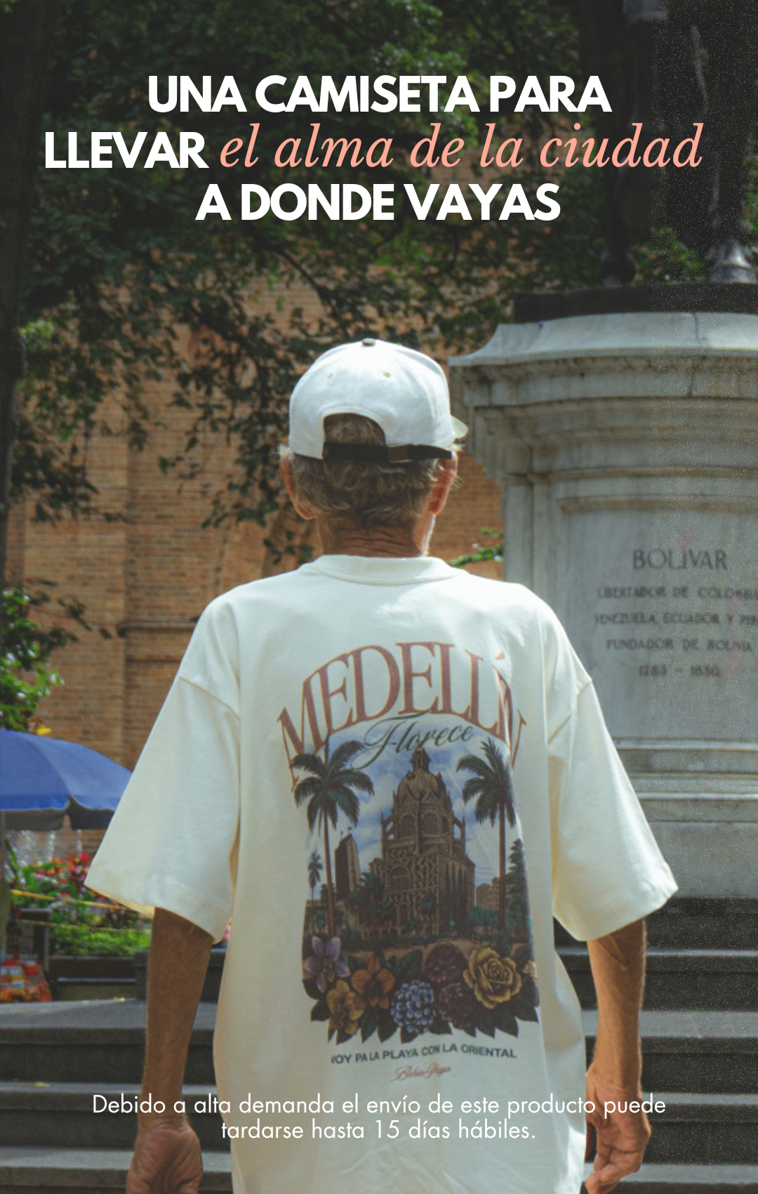 Camiseta Cruda Media Oversize Medellín Florece (270 grs) - ENTREGA 2 SEMANAS