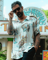 Camisa Hombre Sailors X Bohio crudo (Rayón)