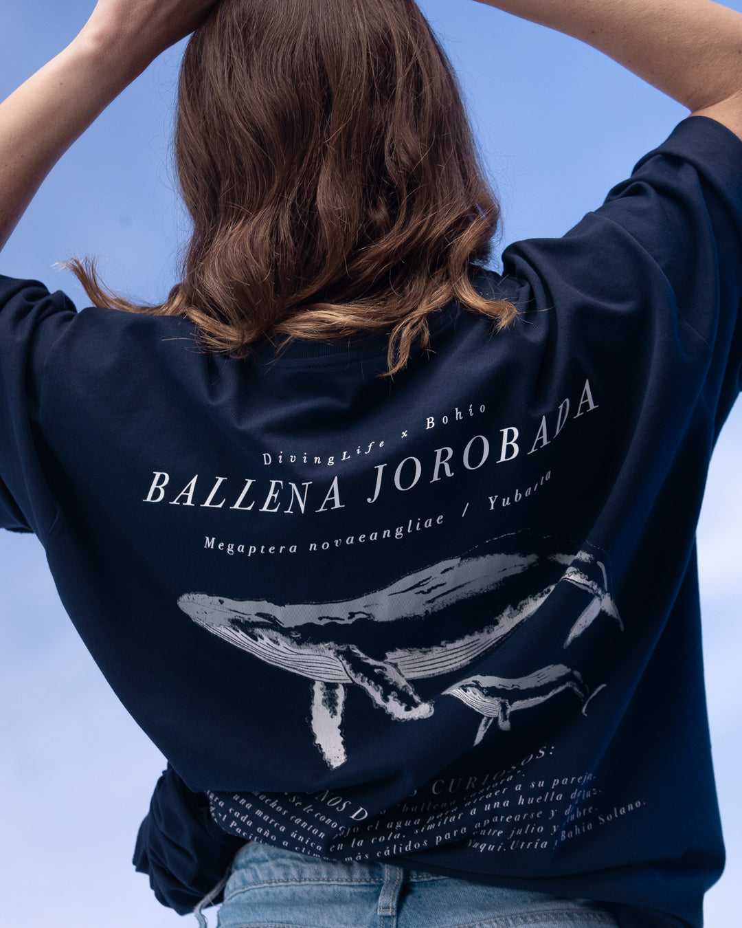 Camiseta Unisex Oversize Diving Life X Bohio Azul Oscuro (Algodón 320 Gr)  2025