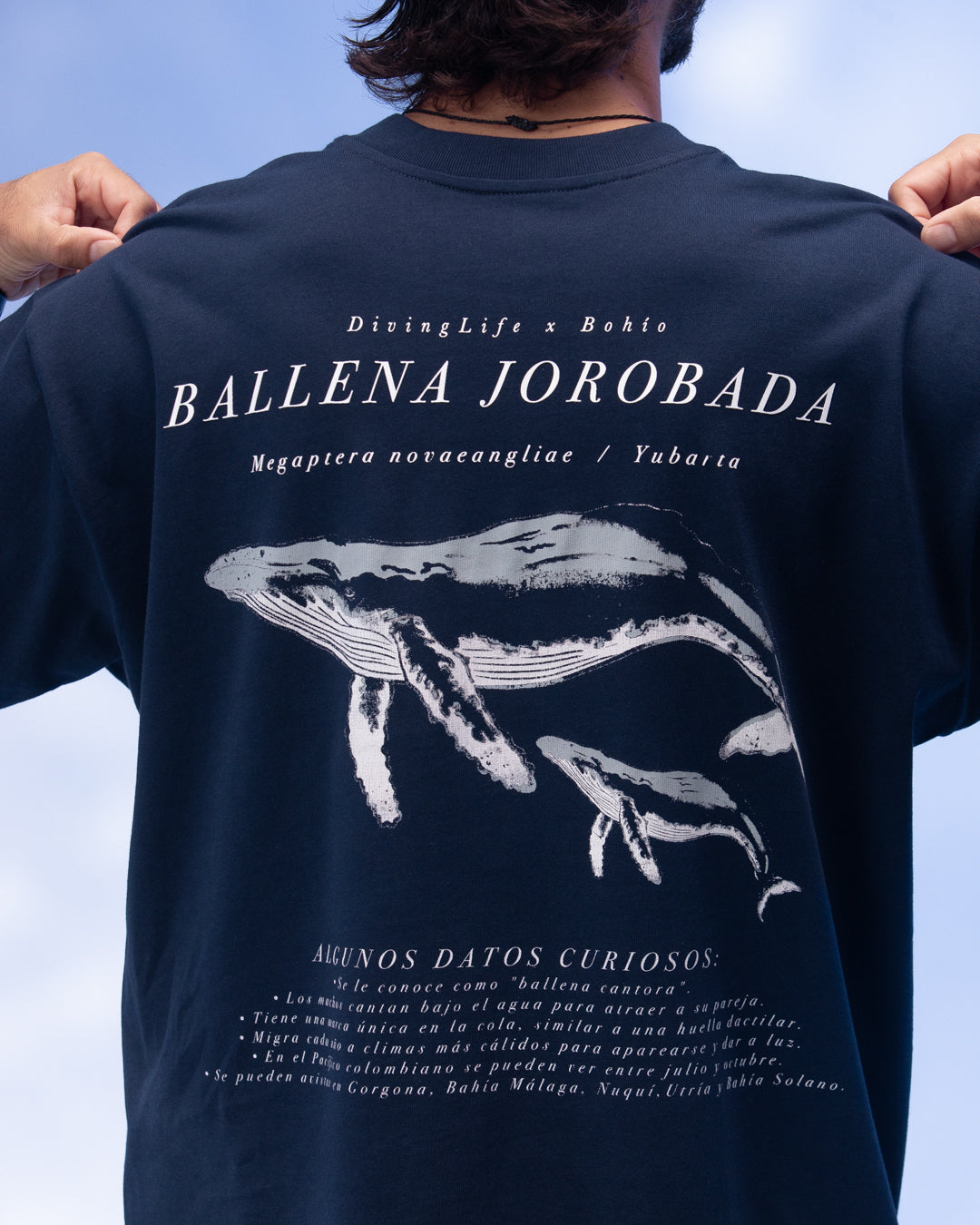Camiseta Unisex Oversize Diving Life X Bohio Azul Oscuro (Algodón 320 Gr)  2025