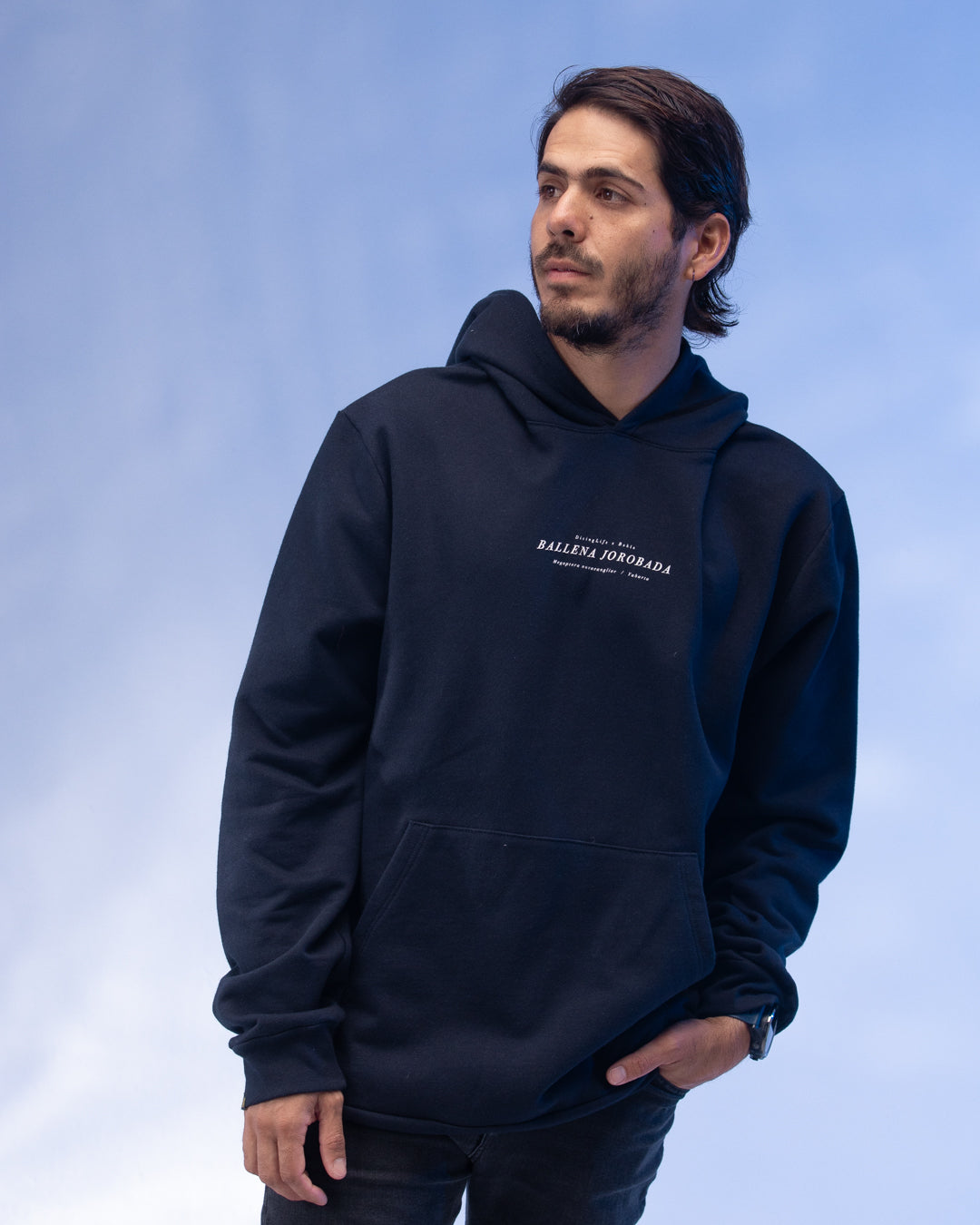 Hoodie Unisex Diving Life X Bohio Azul Oscuro (Algodón 100%)  2025