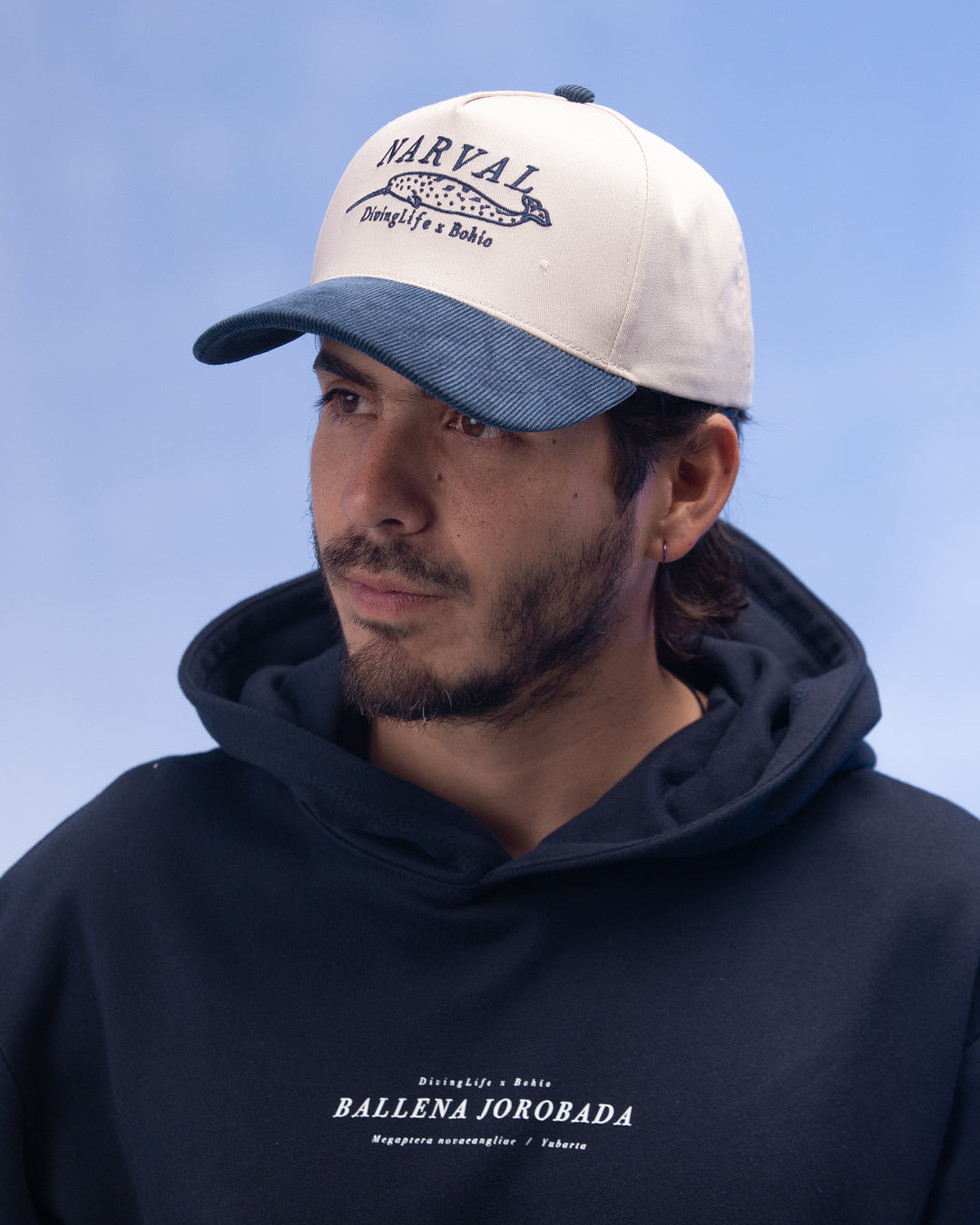 Hoodie Unisex Diving Life X Bohio Azul Oscuro (Algodón 100%)  2025