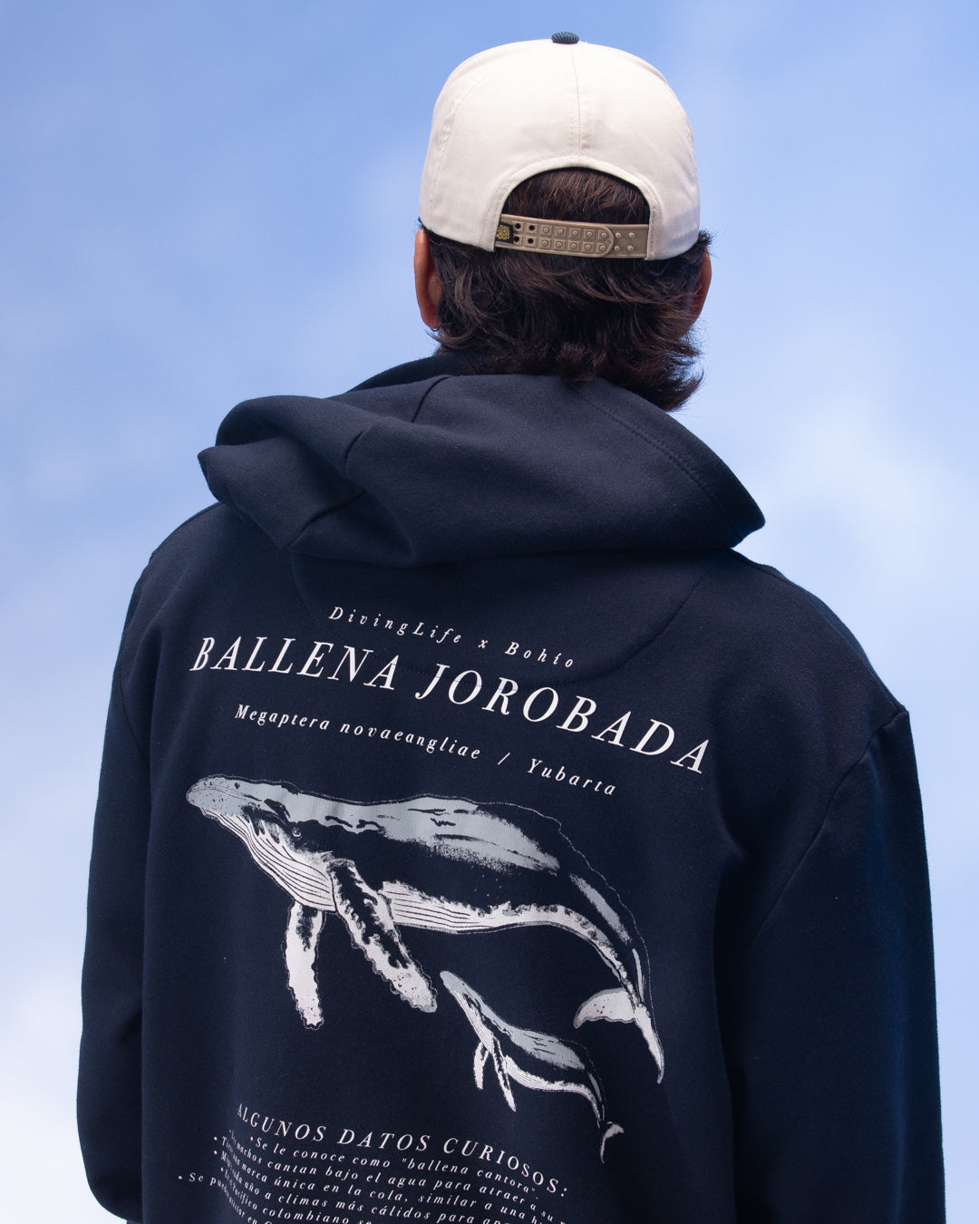 Hoodie Unisex Diving Life X Bohio Azul Oscuro (Algodón 100%)  2025