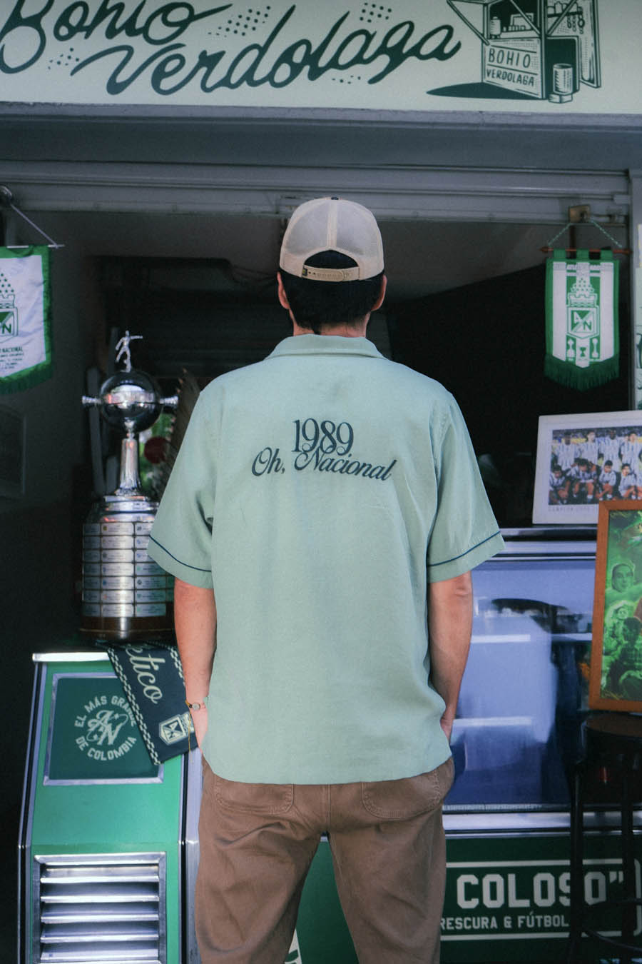 Camisa Unisex Boxy 1989, Verde Pistacho Atlético Nacional X Bohío (Rayón)