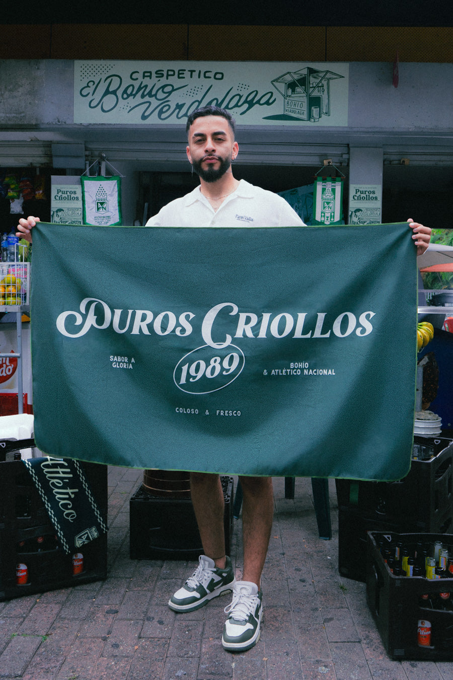 Toalla De Microfibra Criollos Atlético Nacional X Bohio Doble Faz (Tela Eco)