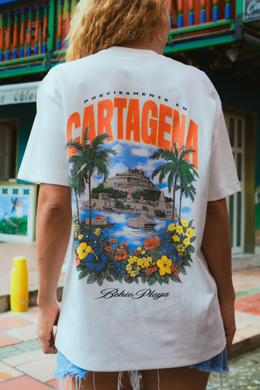PREVENTA Camiseta Unisex Cruda Media Oversize Ciudades Cartagena (250 grs)