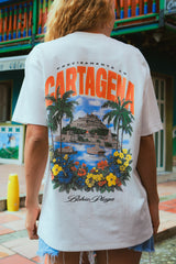 PREVENTA Camiseta Unisex Cruda Media Oversize Ciudades Cartagena (250 grs)