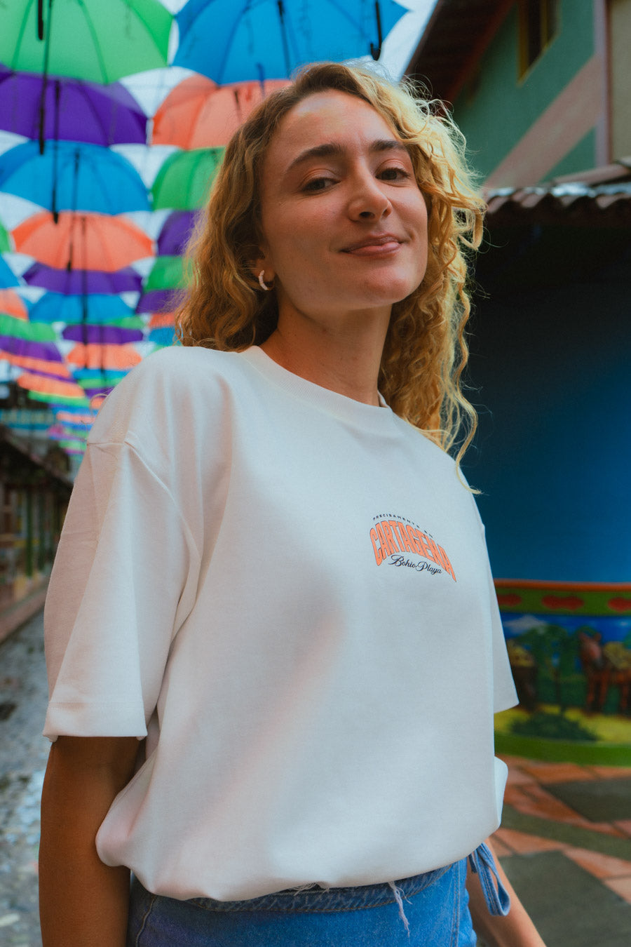 PREVENTA Camiseta Unisex Cruda Media Oversize Ciudades Cartagena (250 grs)