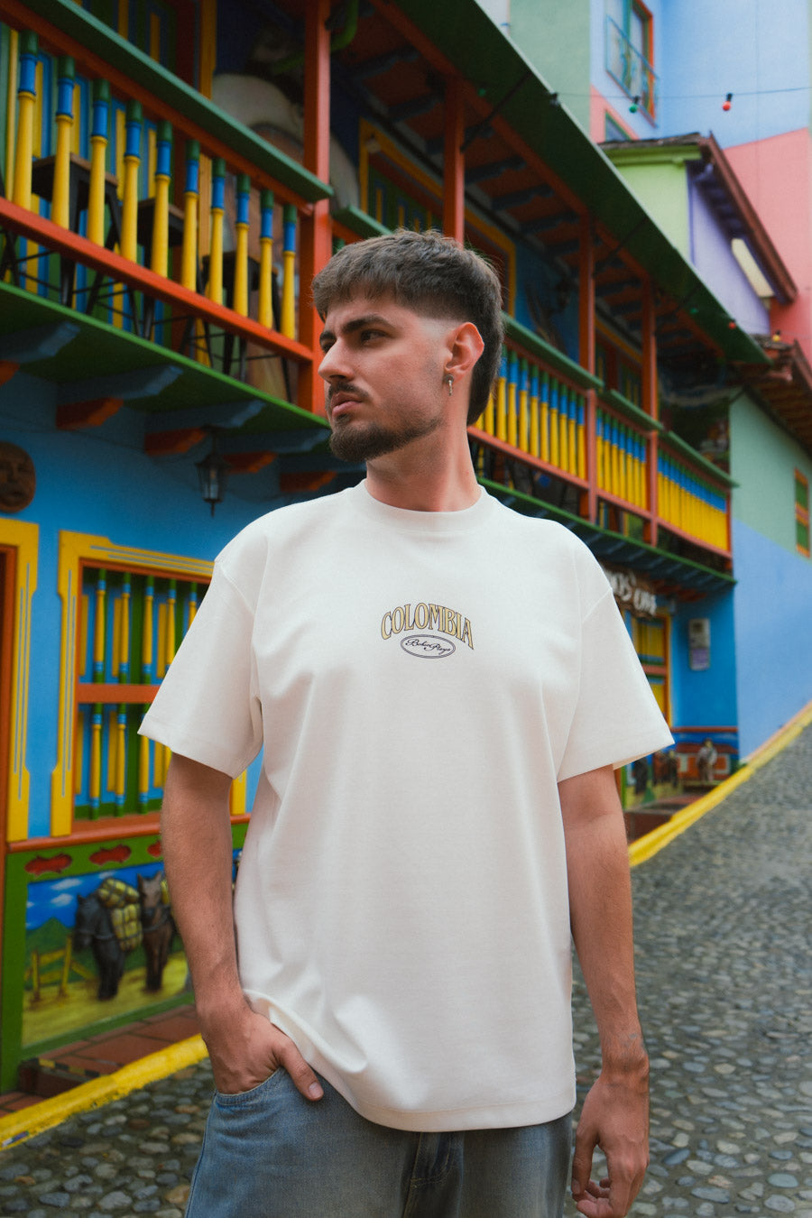 PREVENTA Camiseta Unisex Cruda Media Oversize Ciudades Colombia (250 grs)