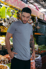 Camiseta Unisex Regular Gris Bohío (Tela eco y algodón 155gr)