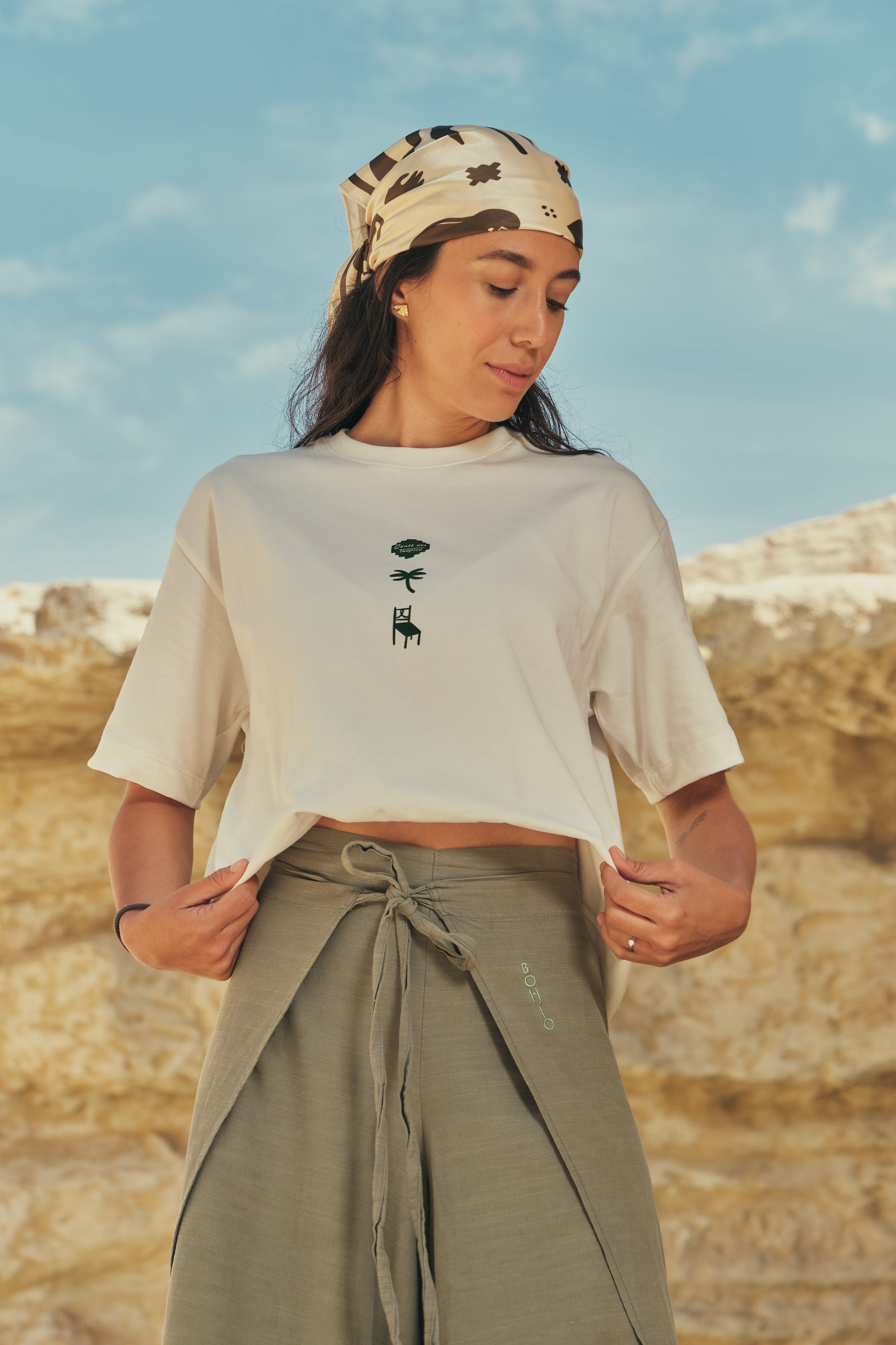 Camiseta Media Oversize Gente Del Tropico Crudo (250 grs)