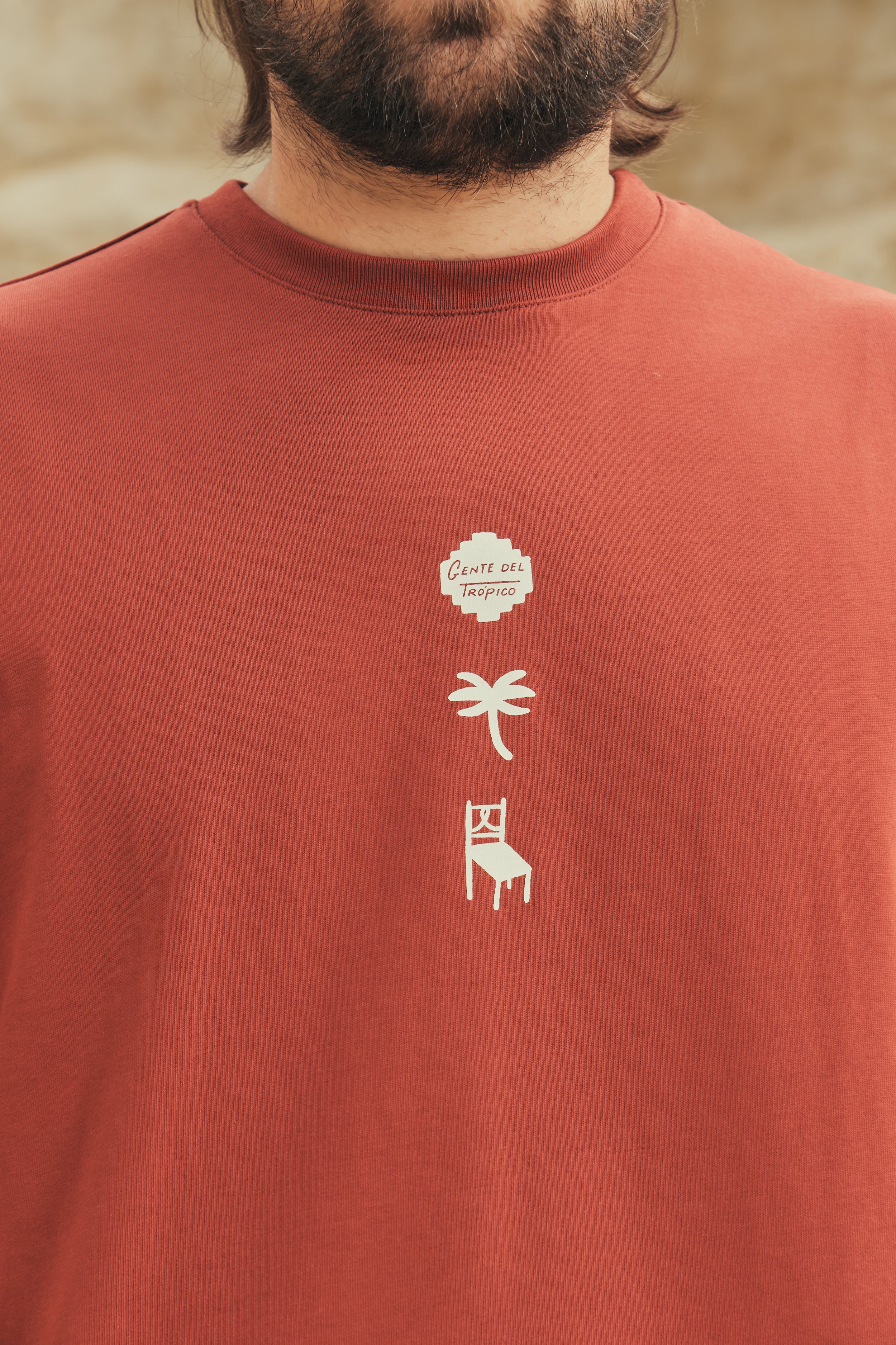 Camiseta Media Oversize Gente Del Trópico Terracota (250 grs)
