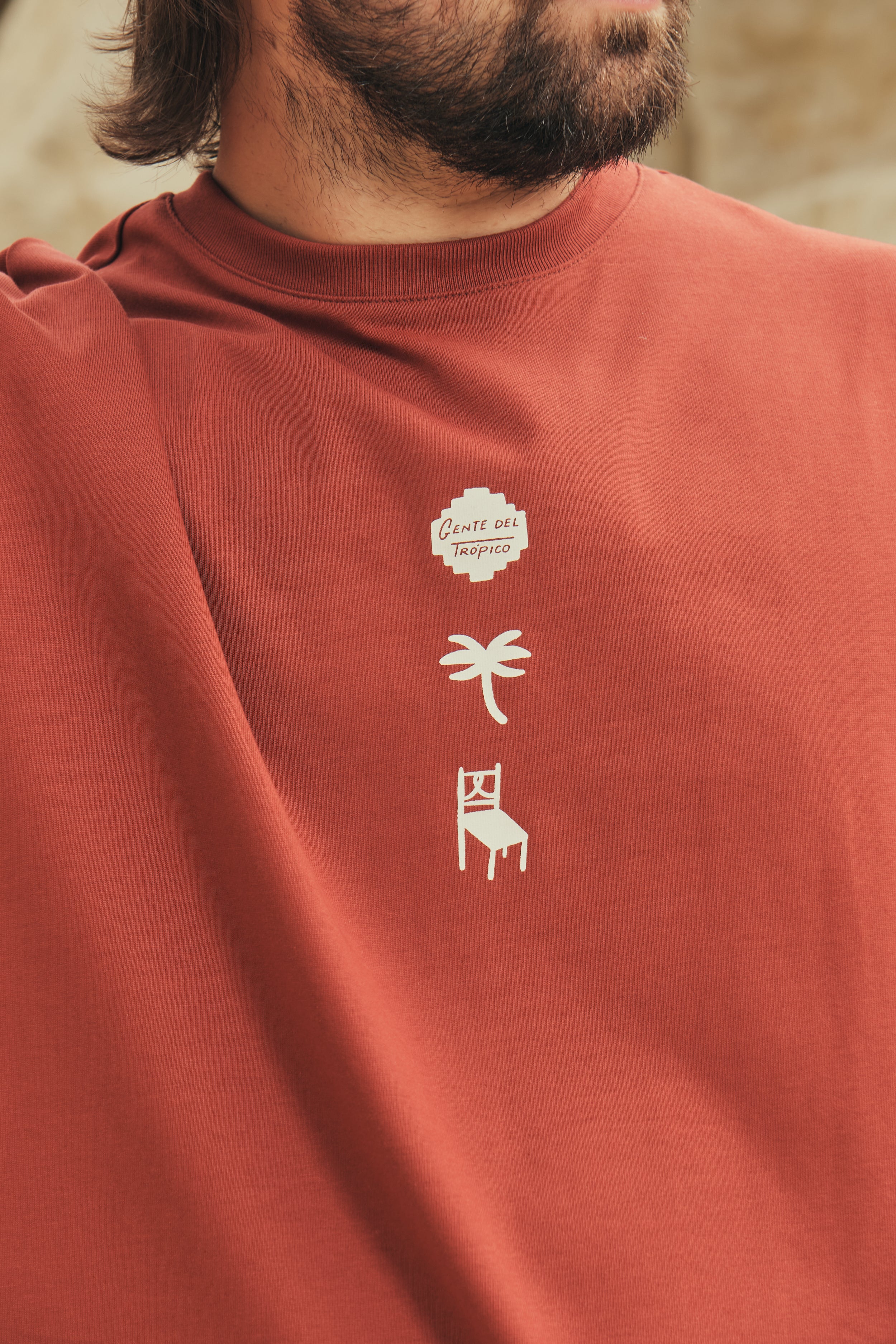 Camiseta Media Oversize Gente Del Trópico Terracota (250 grs)