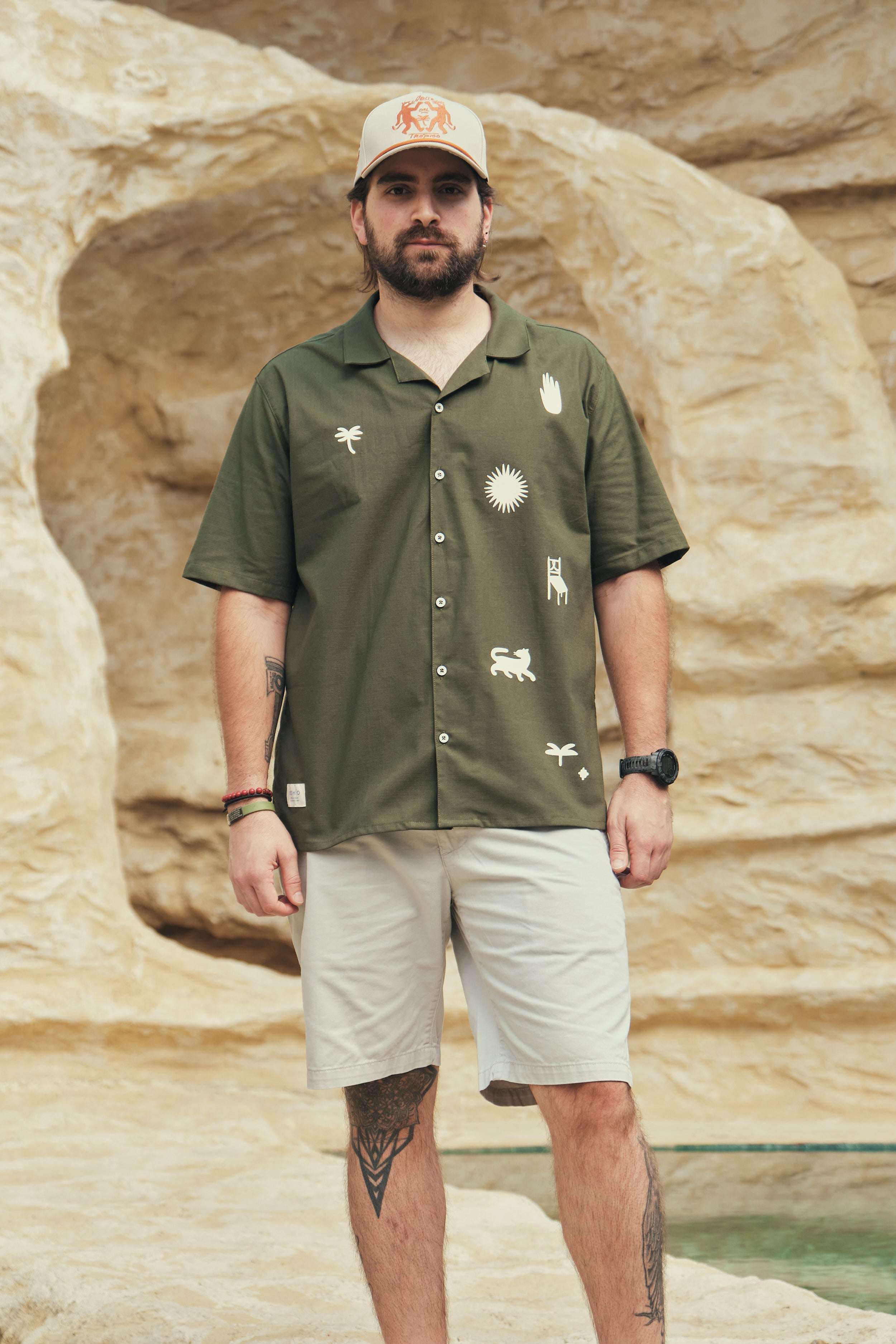 Camisa Hombre Gente Del Trópico Verde Oliva (Algodón 100%)