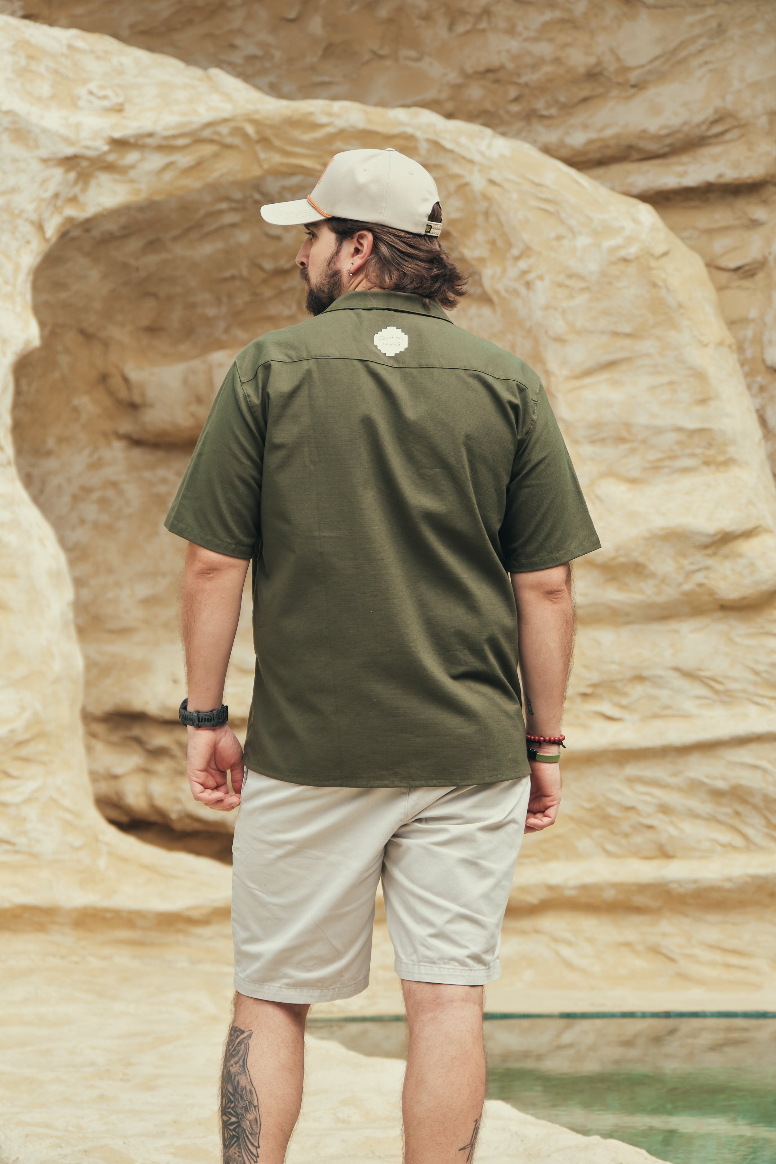 Camisa Hombre Gente Del Trópico Verde Oliva (Algodón 100%)
