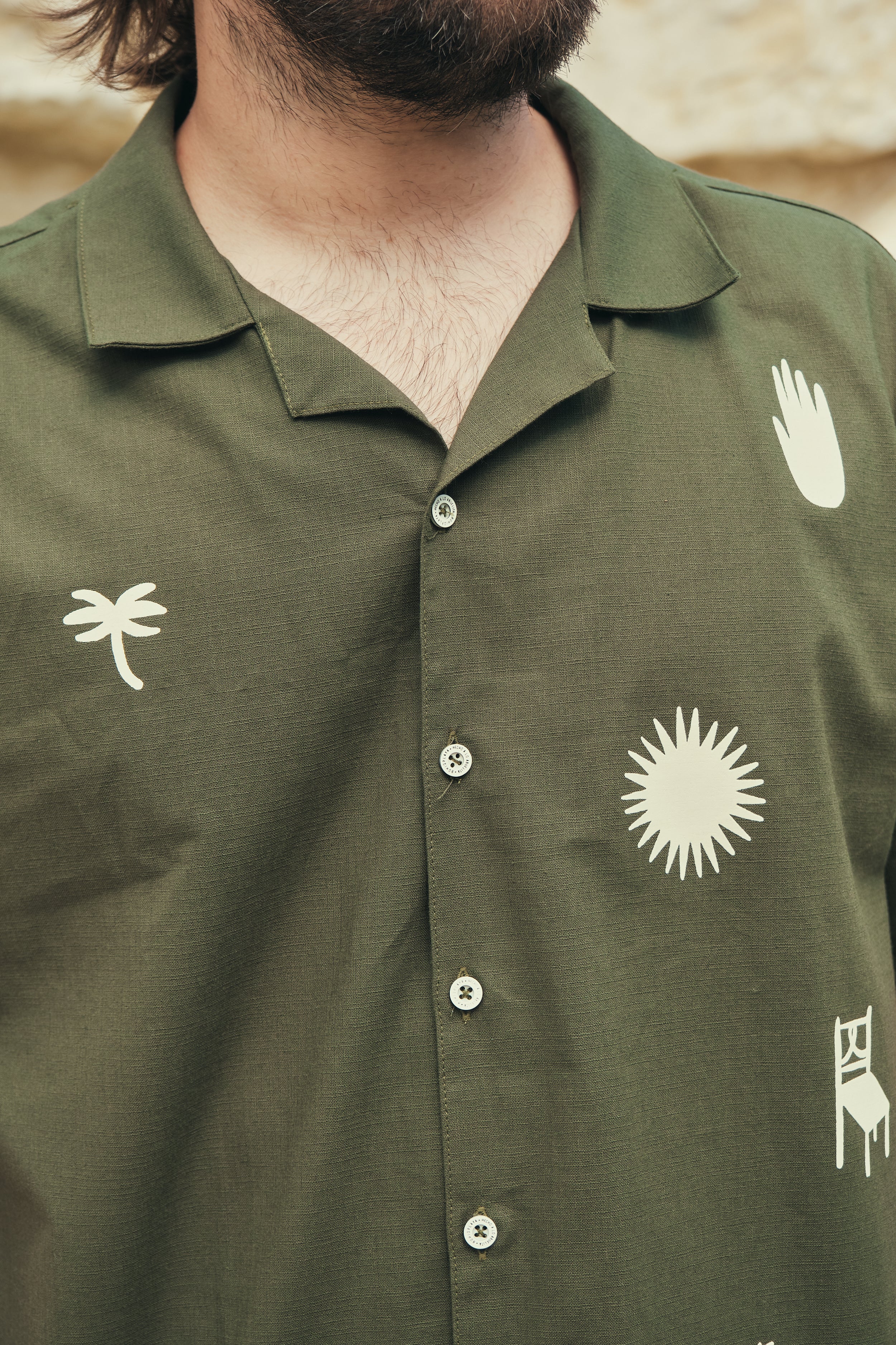 Camisa Hombre Gente Del Trópico Verde Oliva (Algodón 100%)