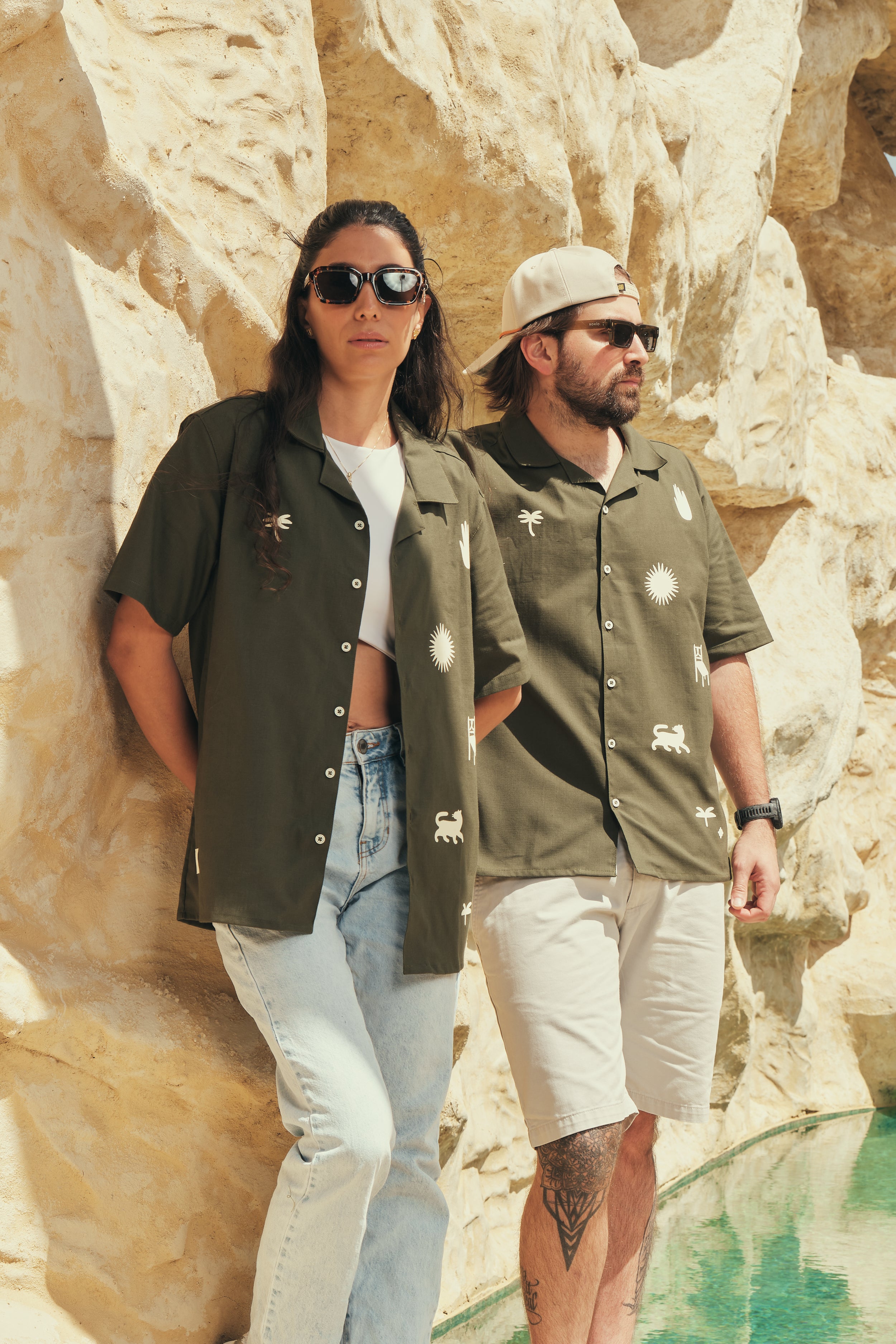 Camisa Hombre Gente Del Trópico Verde Oliva (Algodón 100%)