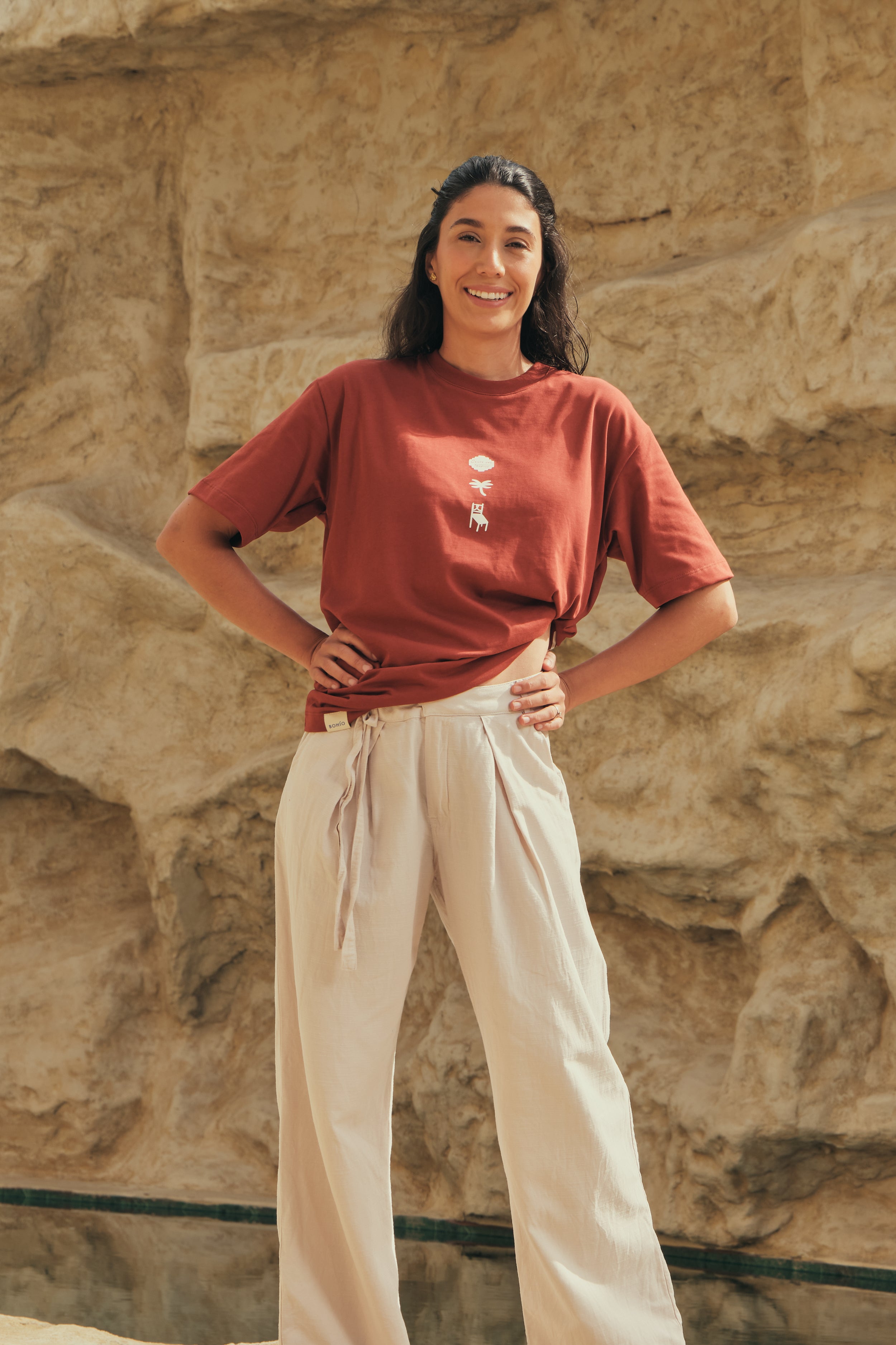 Camiseta Media Oversize Gente Del Trópico Terracota (250 grs)