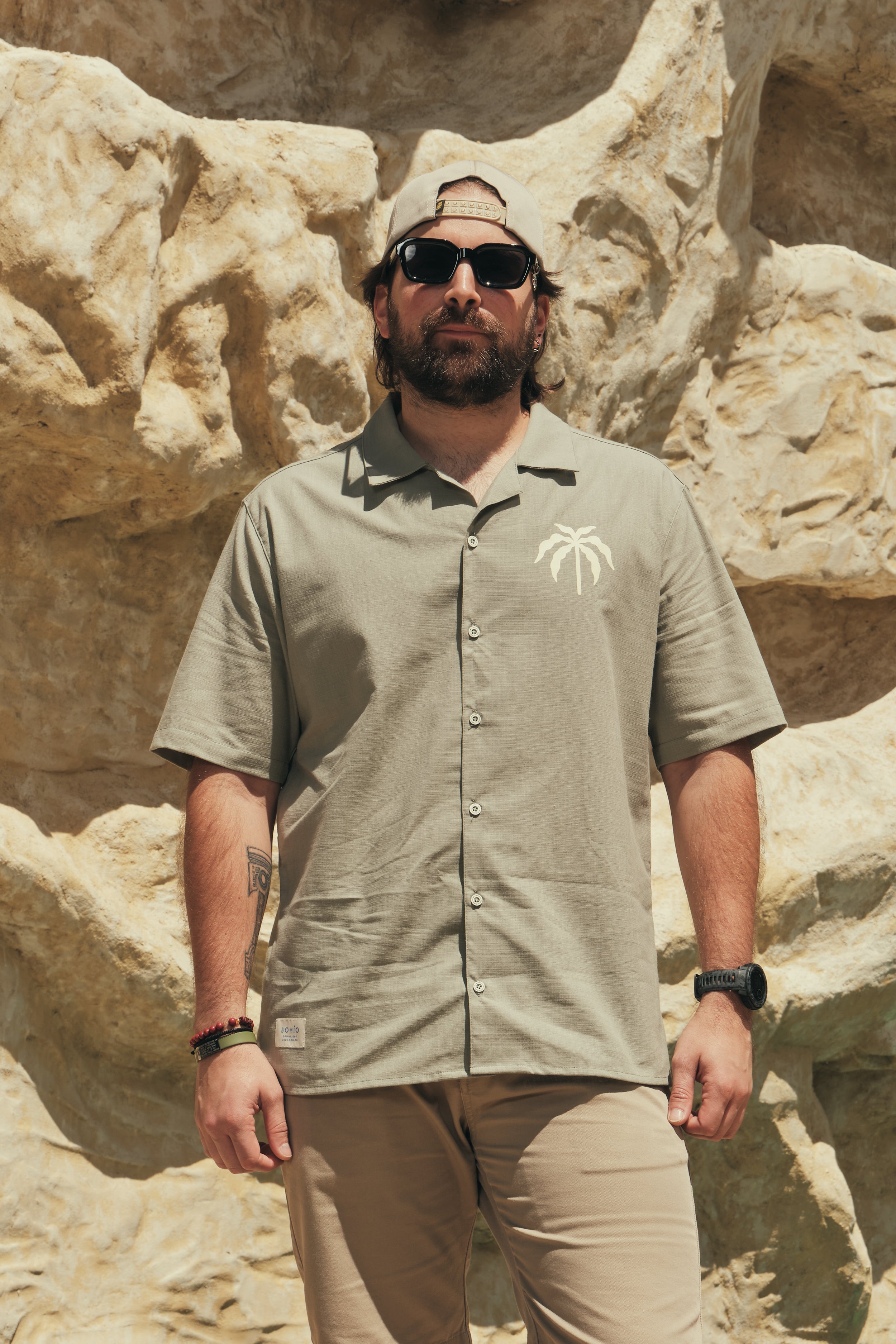 Camisa Hombre Gente Del Trópico Verde Claro (Algodón 100%)