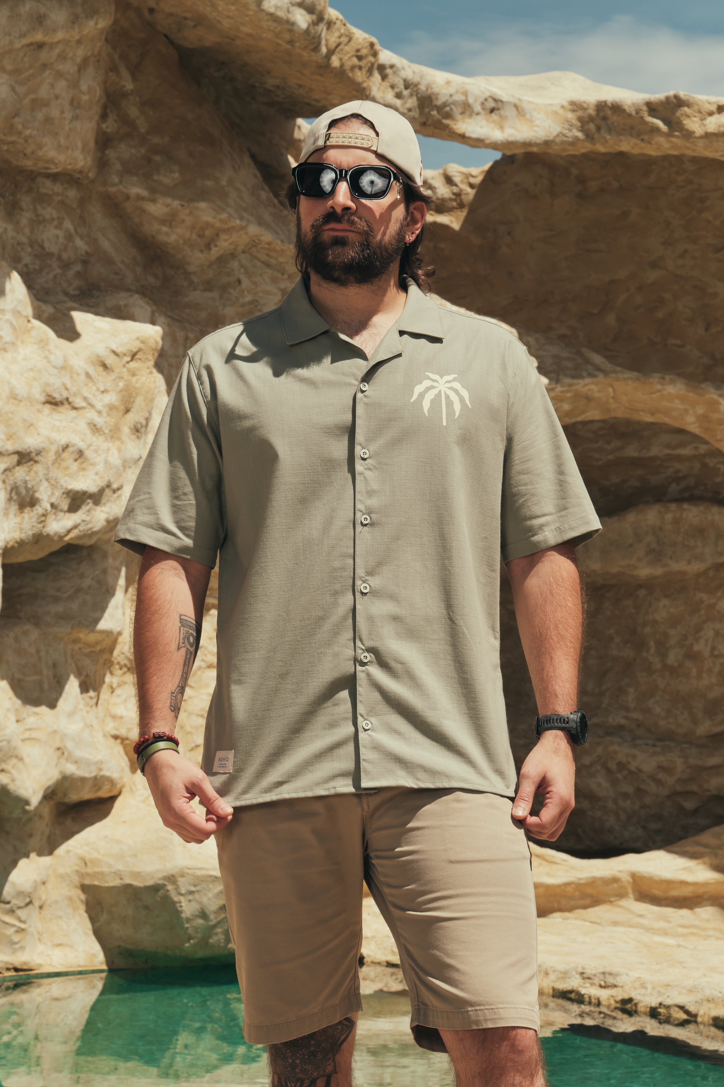 Camisa Hombre Gente Del Trópico Verde Claro (Algodón 100%)