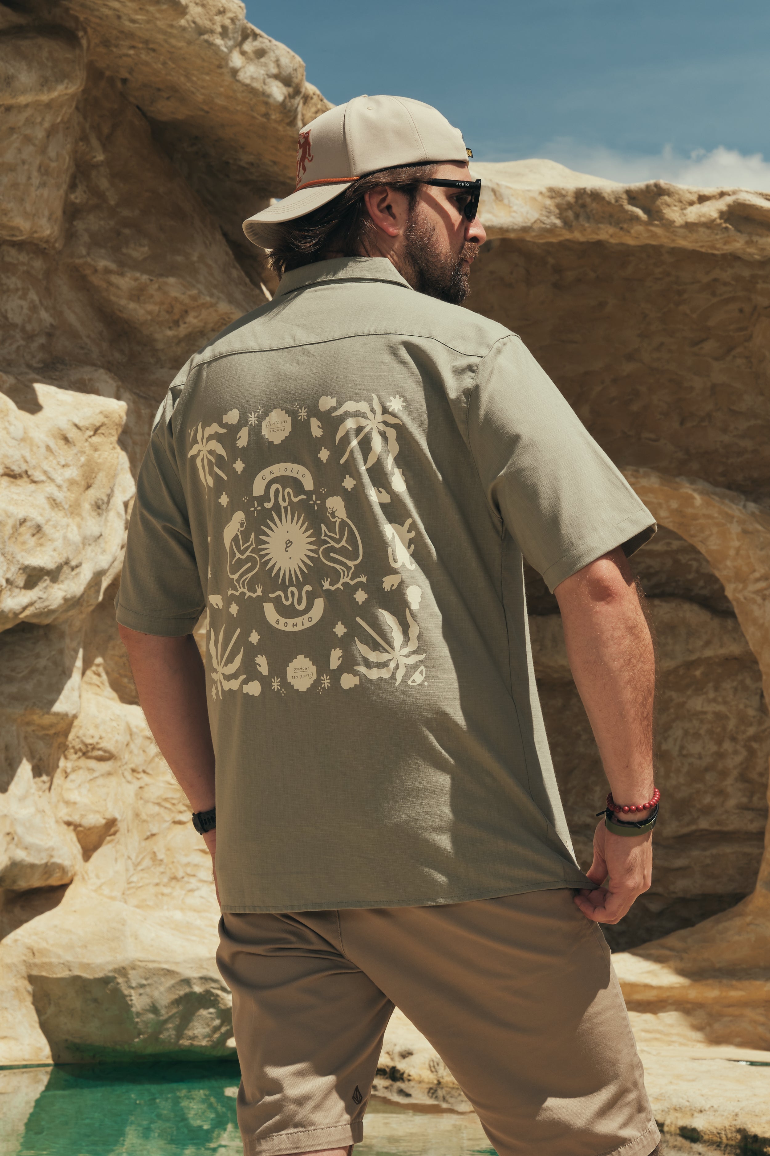 Camisa Hombre Gente Del Trópico Verde Claro (Algodón 100%)