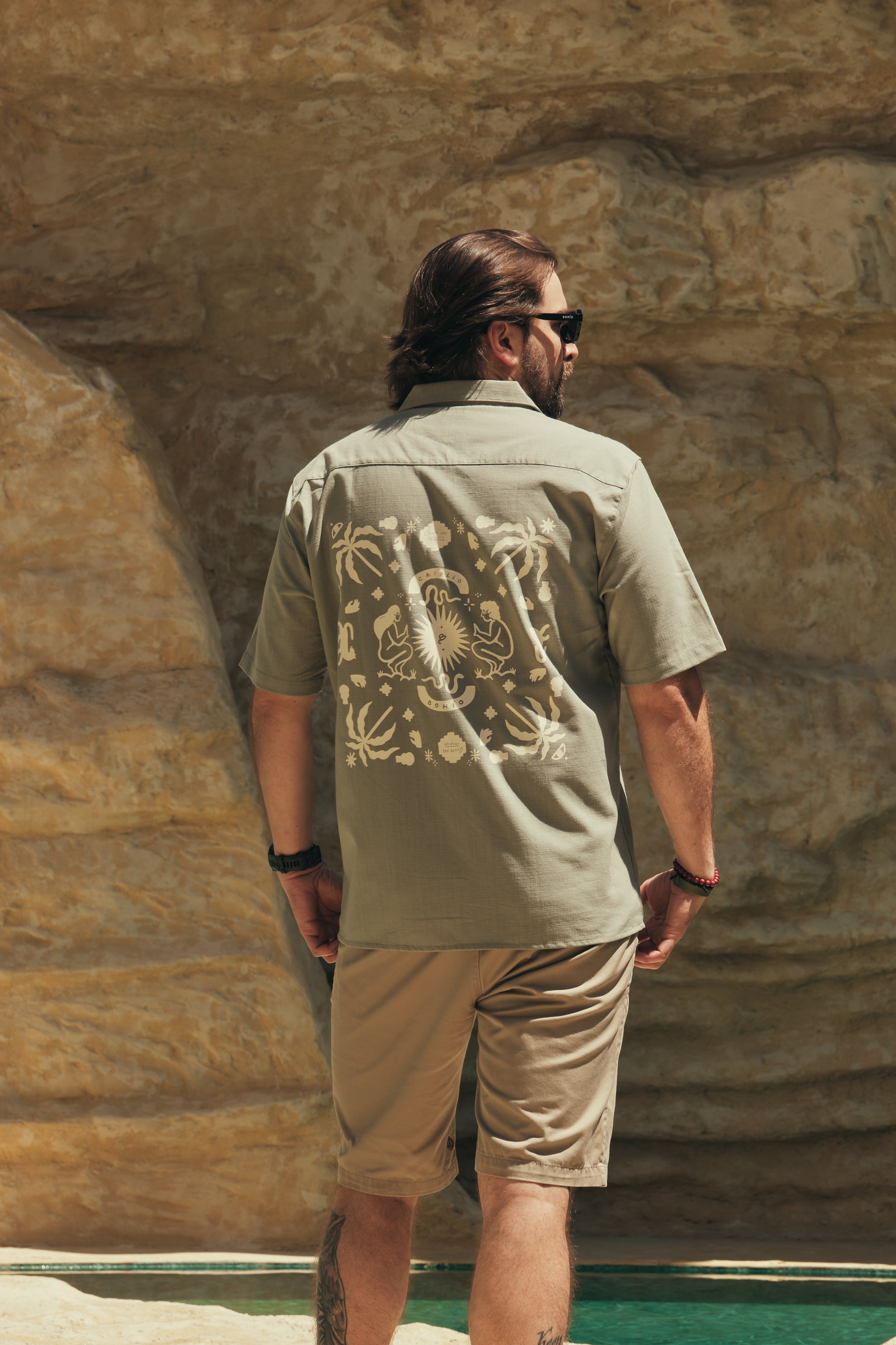 Camisa Hombre Gente Del Trópico Verde Claro (Algodón 100%)