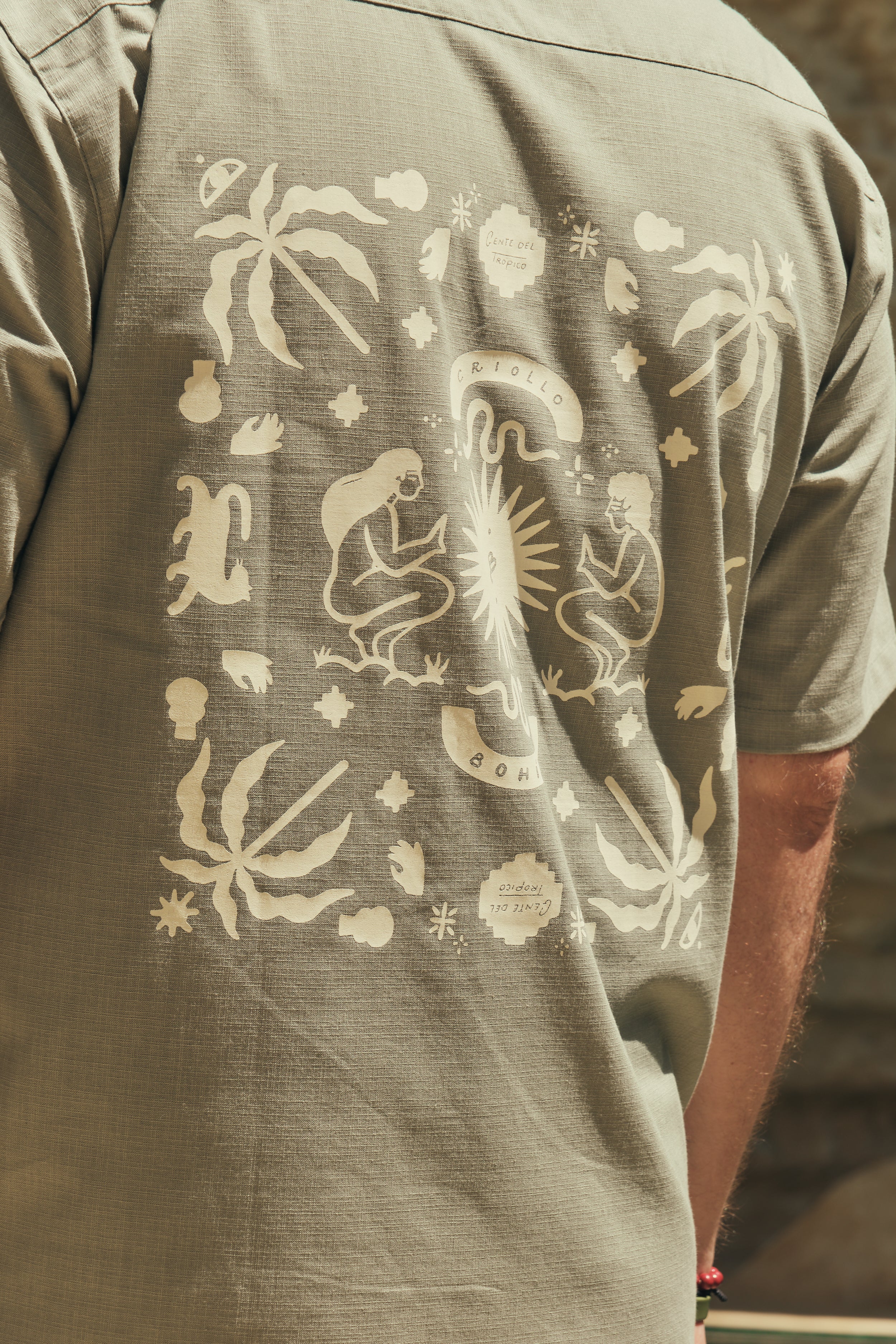 Camisa Hombre Gente Del Trópico Verde Claro (Algodón 100%)