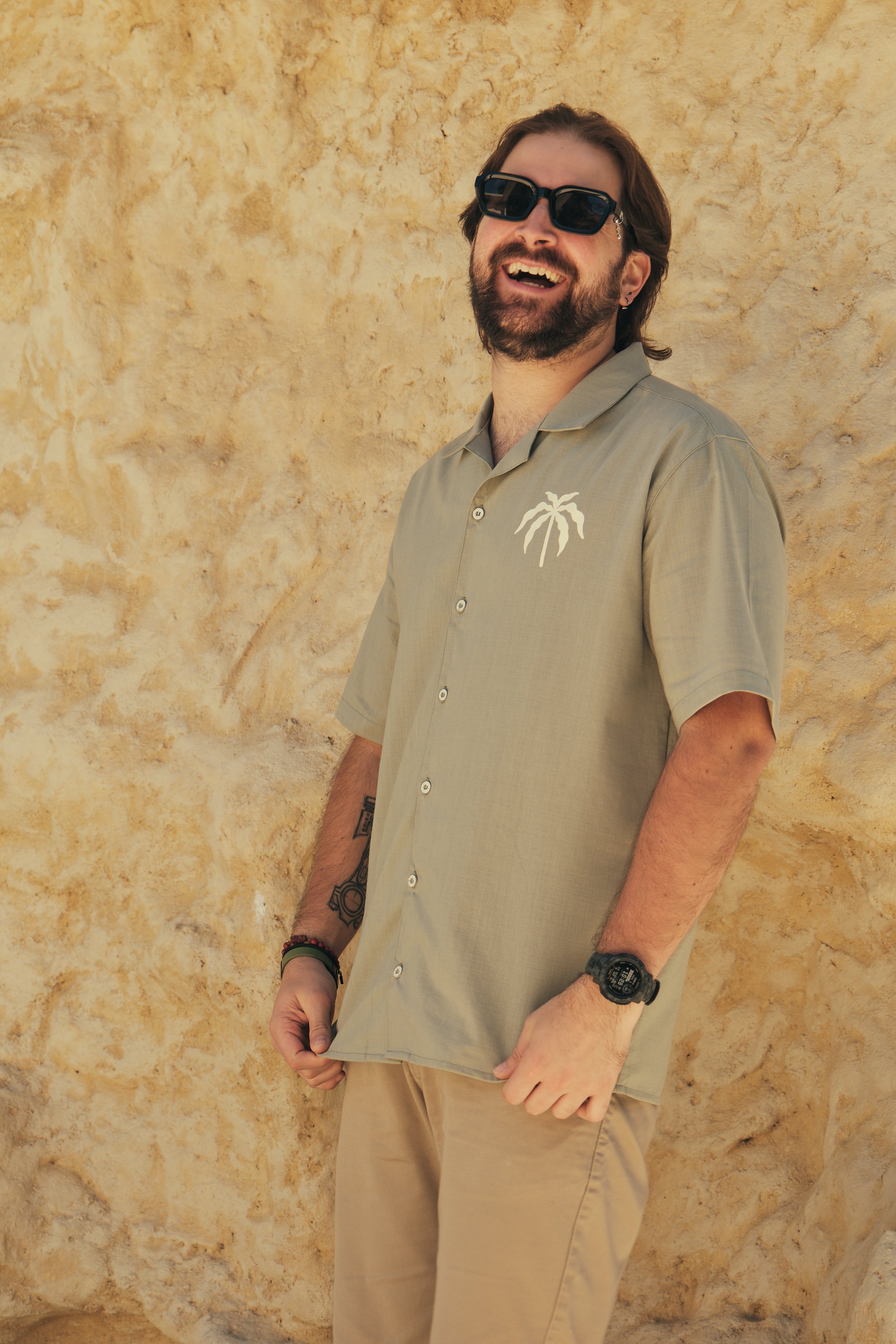Camisa Hombre Gente Del Trópico Verde Claro (Algodón 100%)