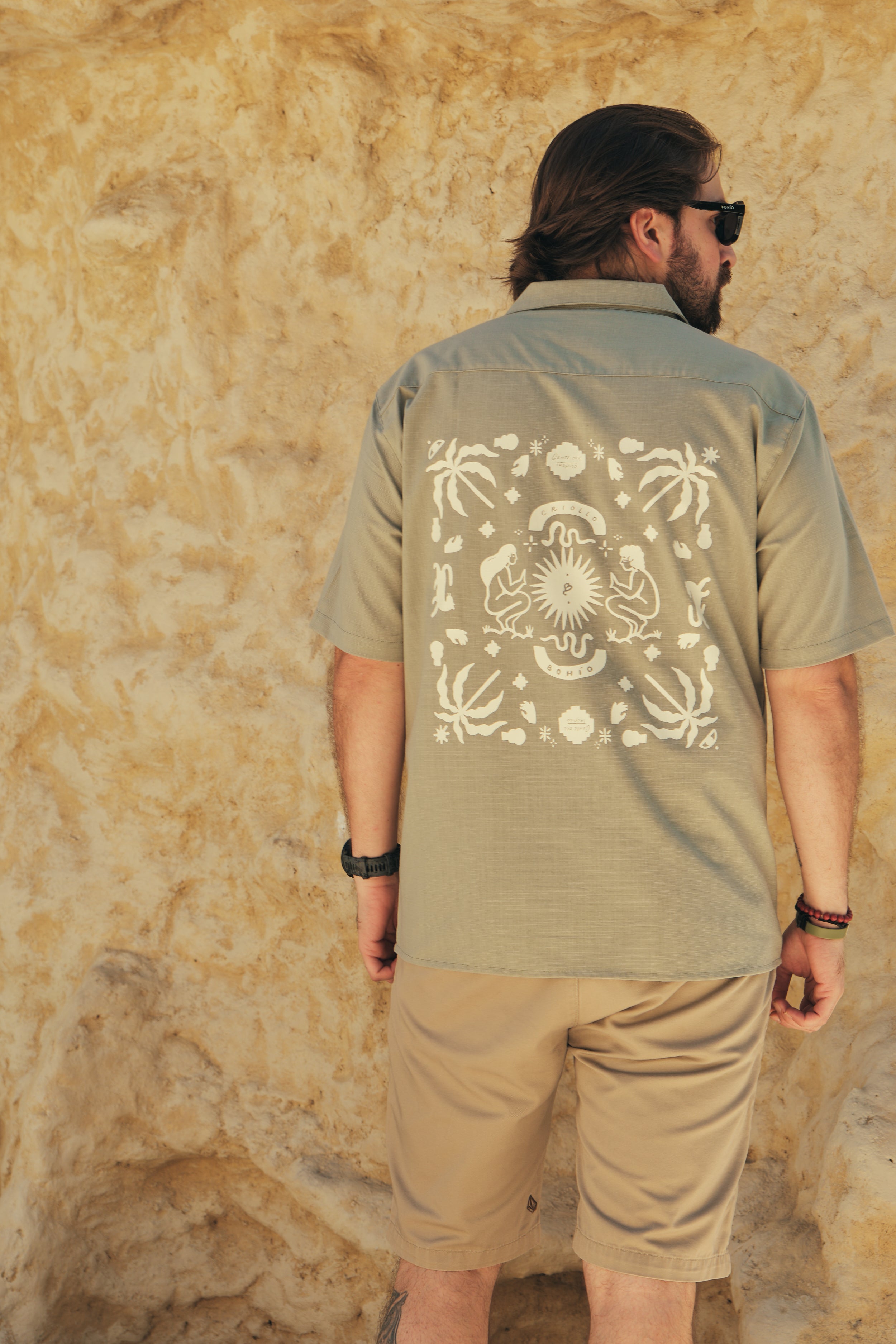Camisa Hombre Gente Del Trópico Verde Claro (Algodón 100%)