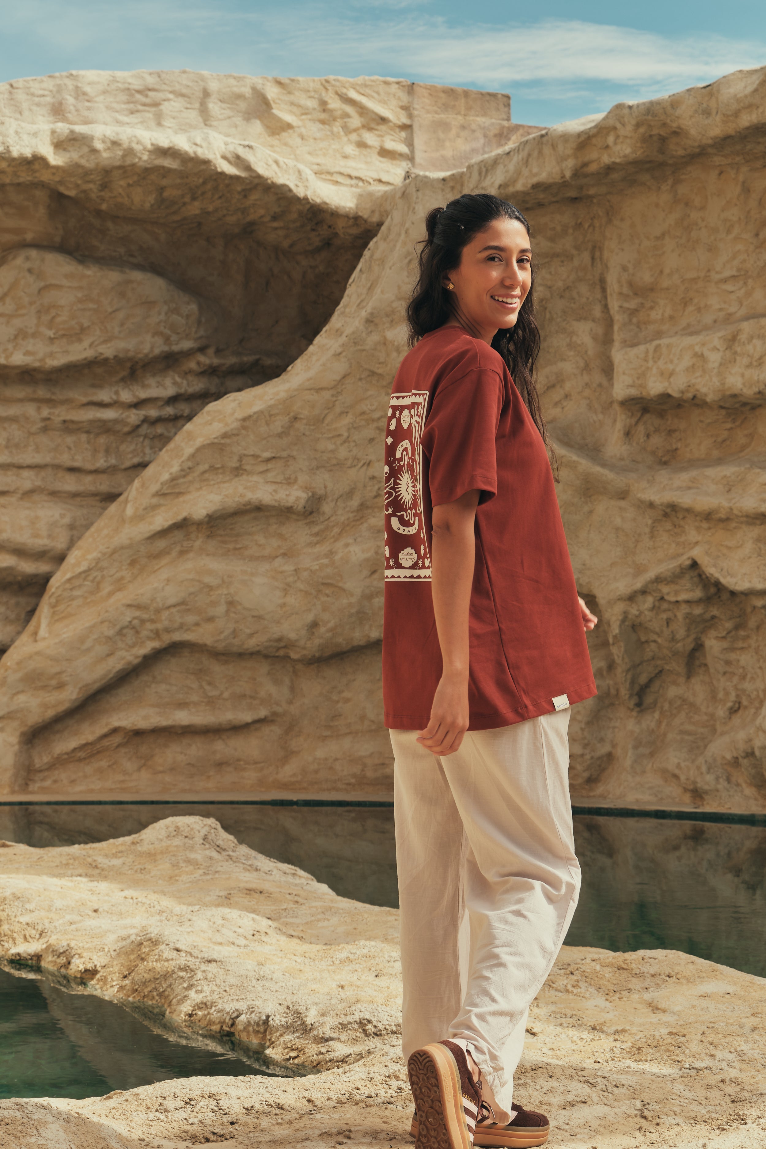 Camiseta Media Oversize Gente Del Trópico Terracota (250 grs)