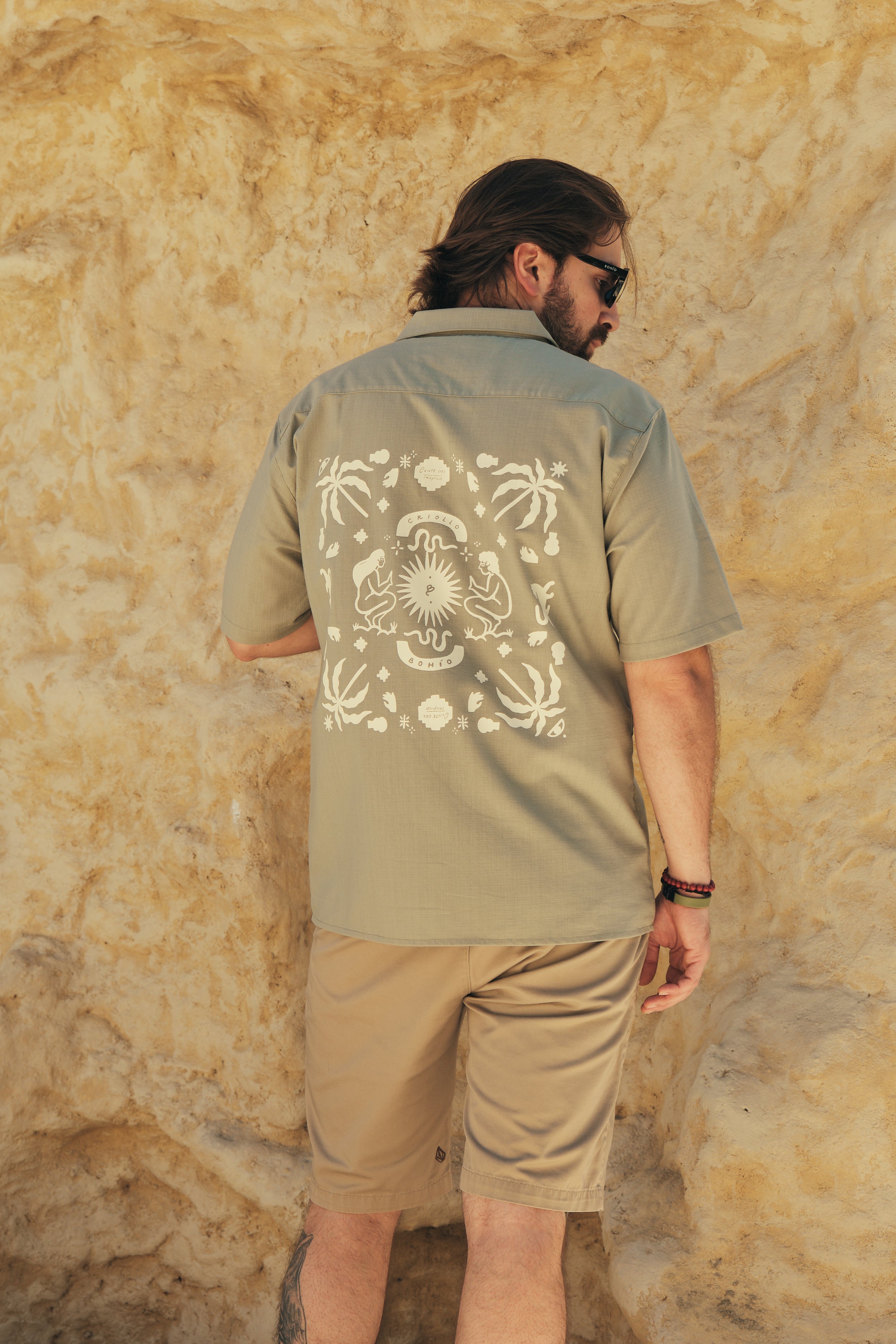 Camisa Hombre Gente Del Trópico Verde Claro (Algodón 100%)