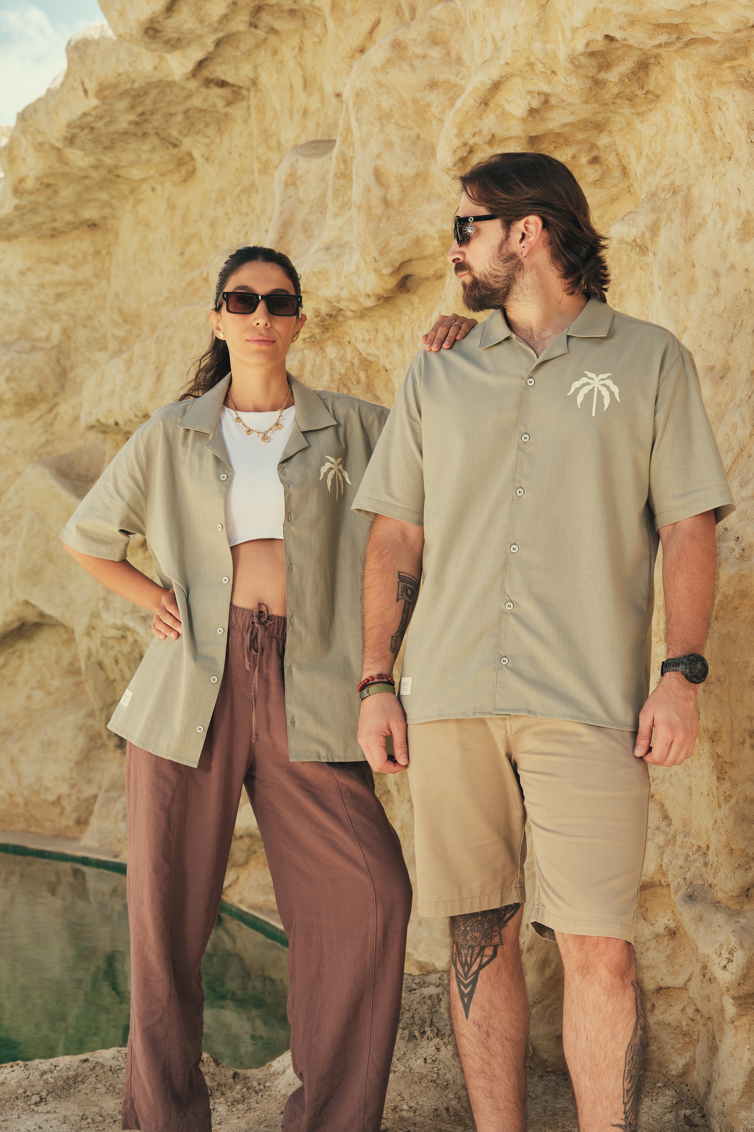 Camisa Hombre Gente Del Trópico Verde Claro (Algodón 100%)