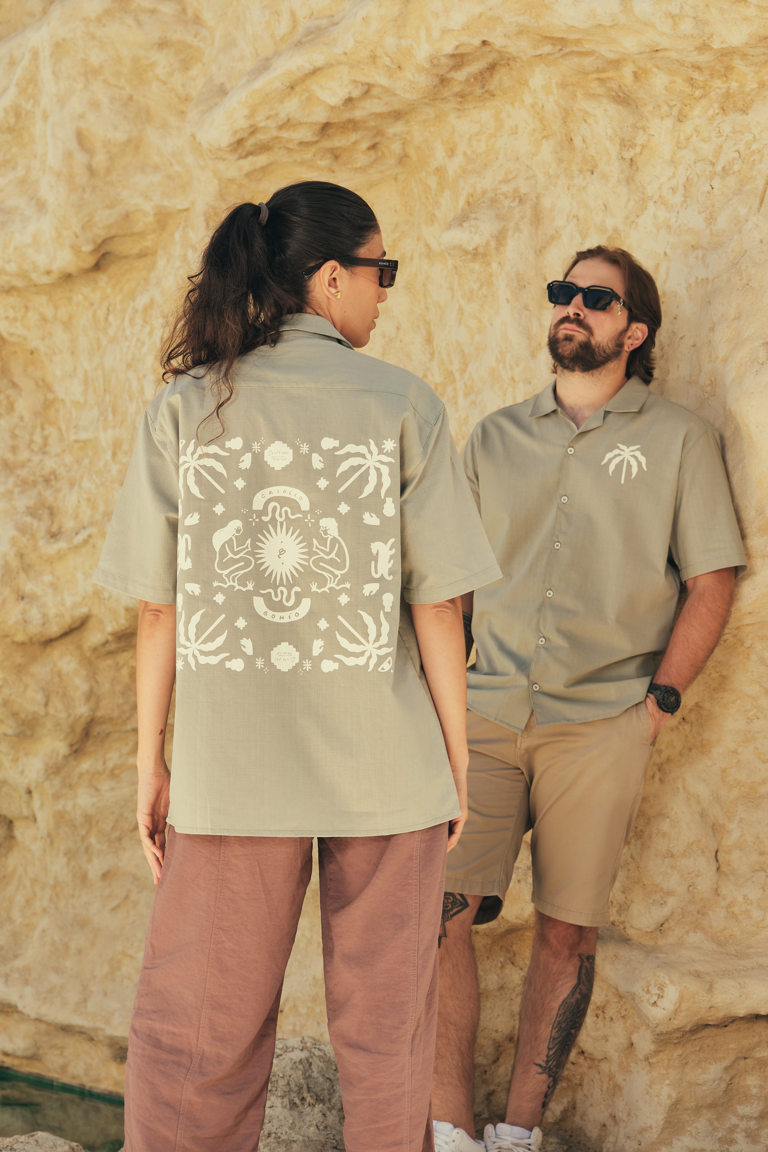 Camisa Hombre Gente Del Trópico Verde Claro (Algodón 100%)