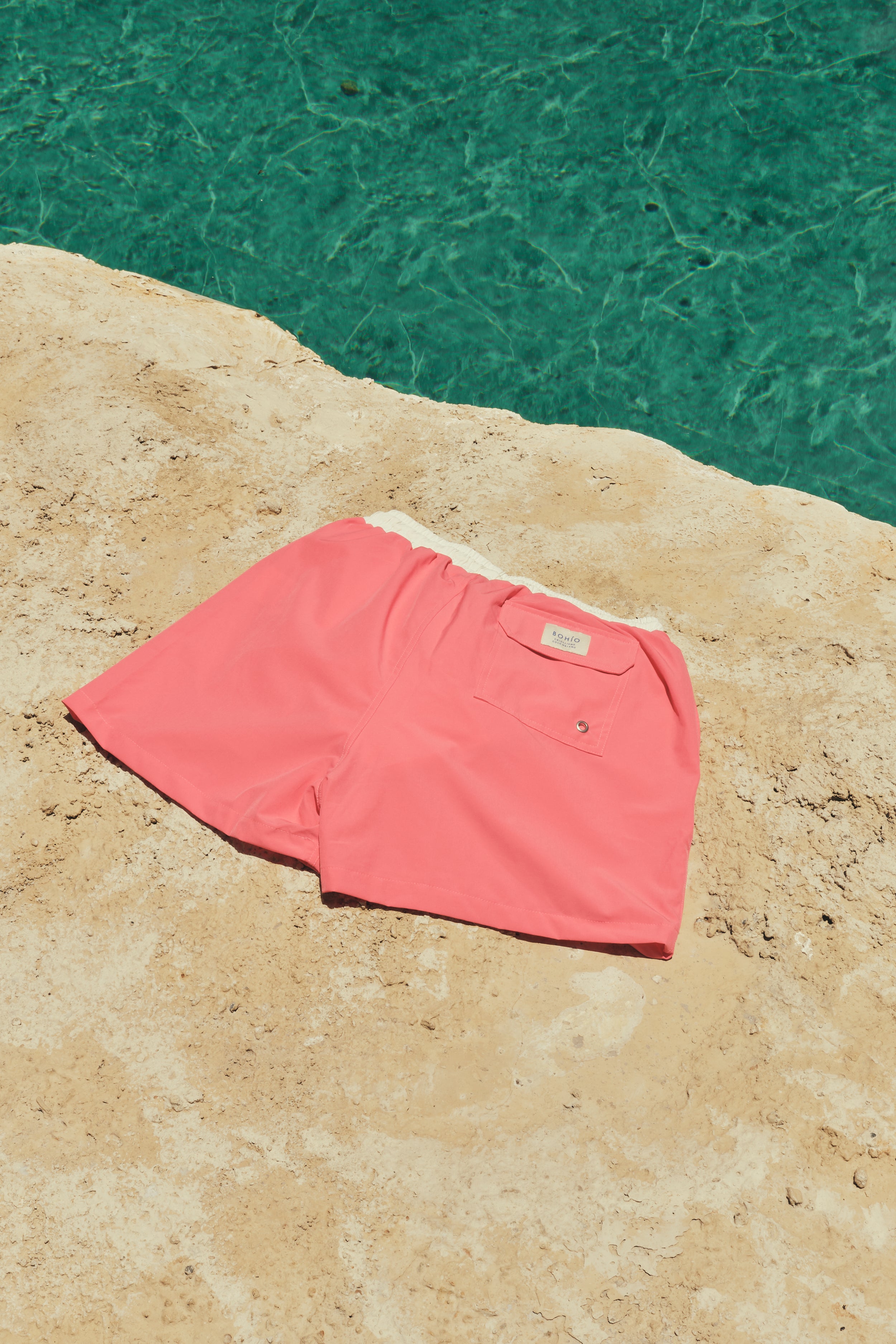 Pantaloneta De Baño Masculina Unicolor Salmón (Poliester)