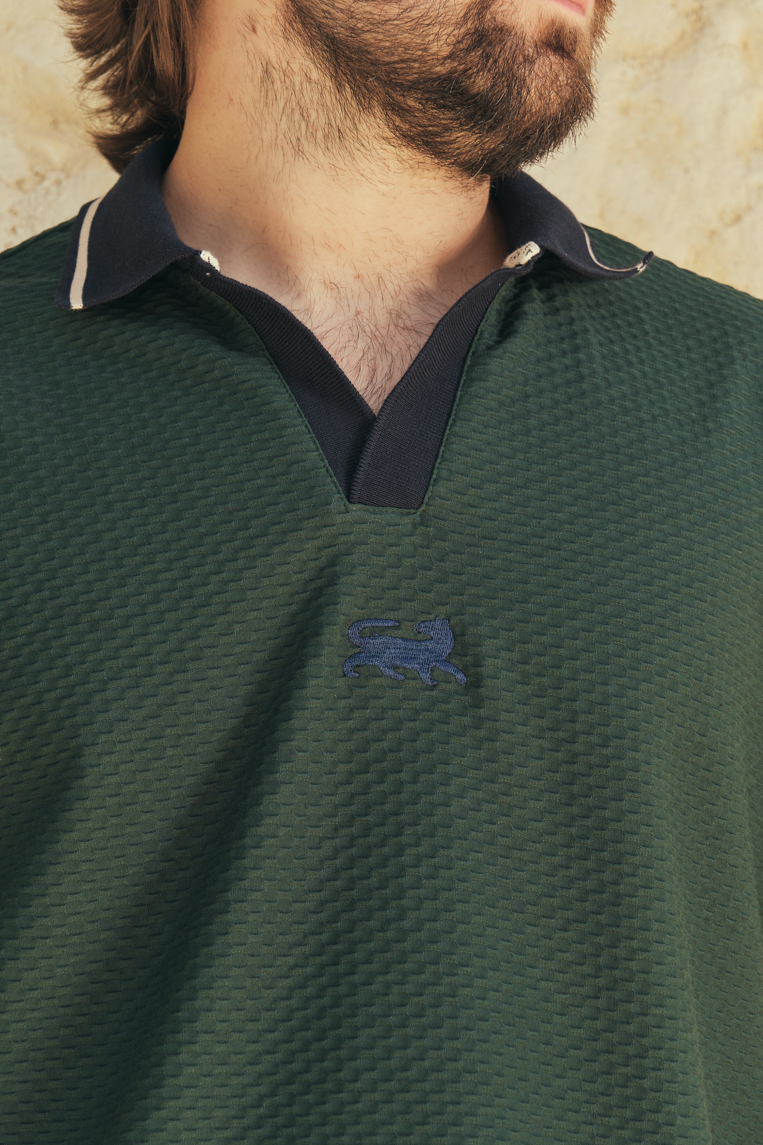 Camisa Polo Masculina Básica Bacana verde (Algodón 100%)