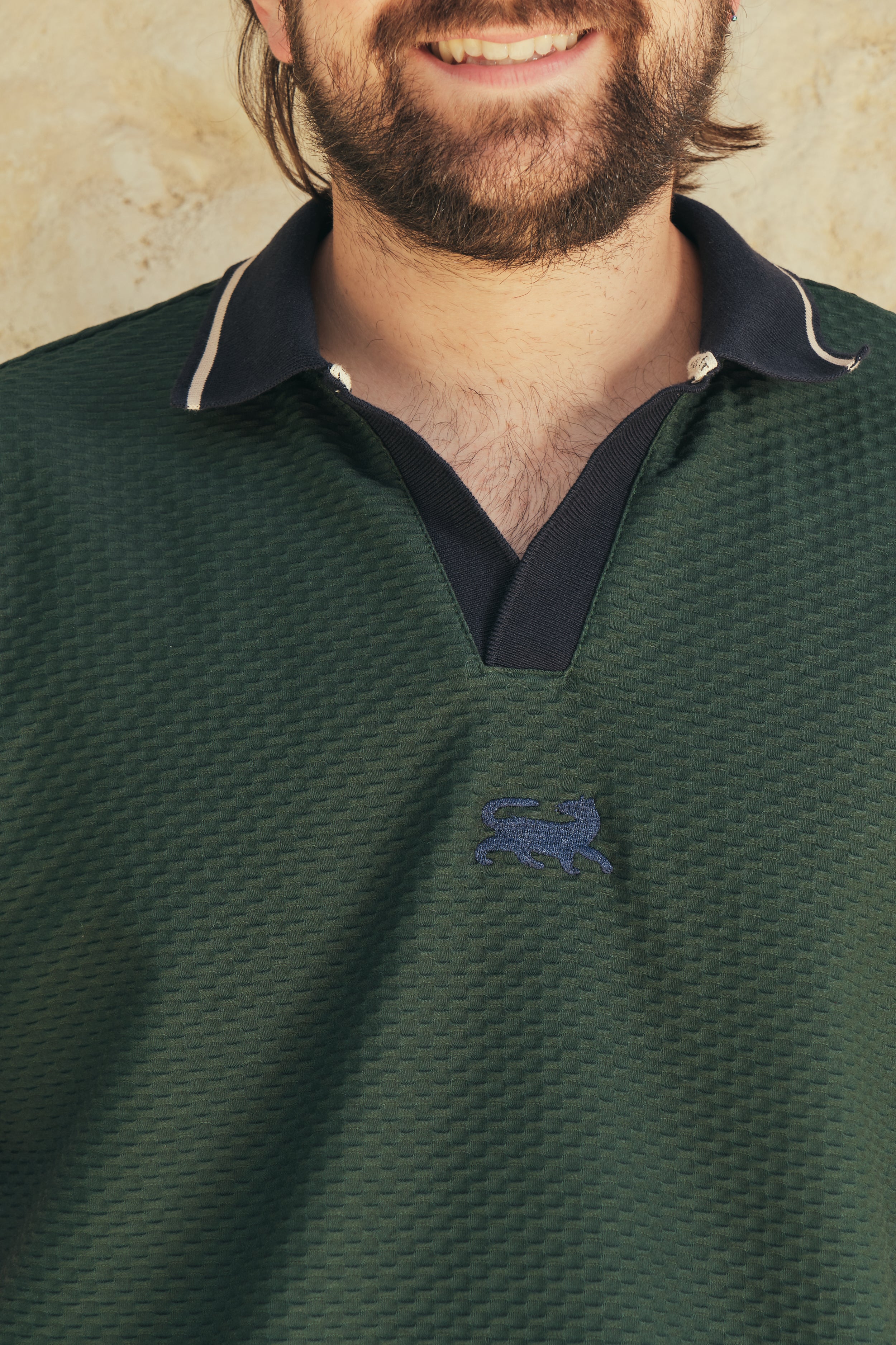 Camisa Polo Masculina Básica Bacana verde (Algodón 100%)