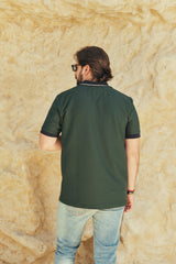 Camisa Polo Masculina Básica Bacana verde (Algodón 100%)