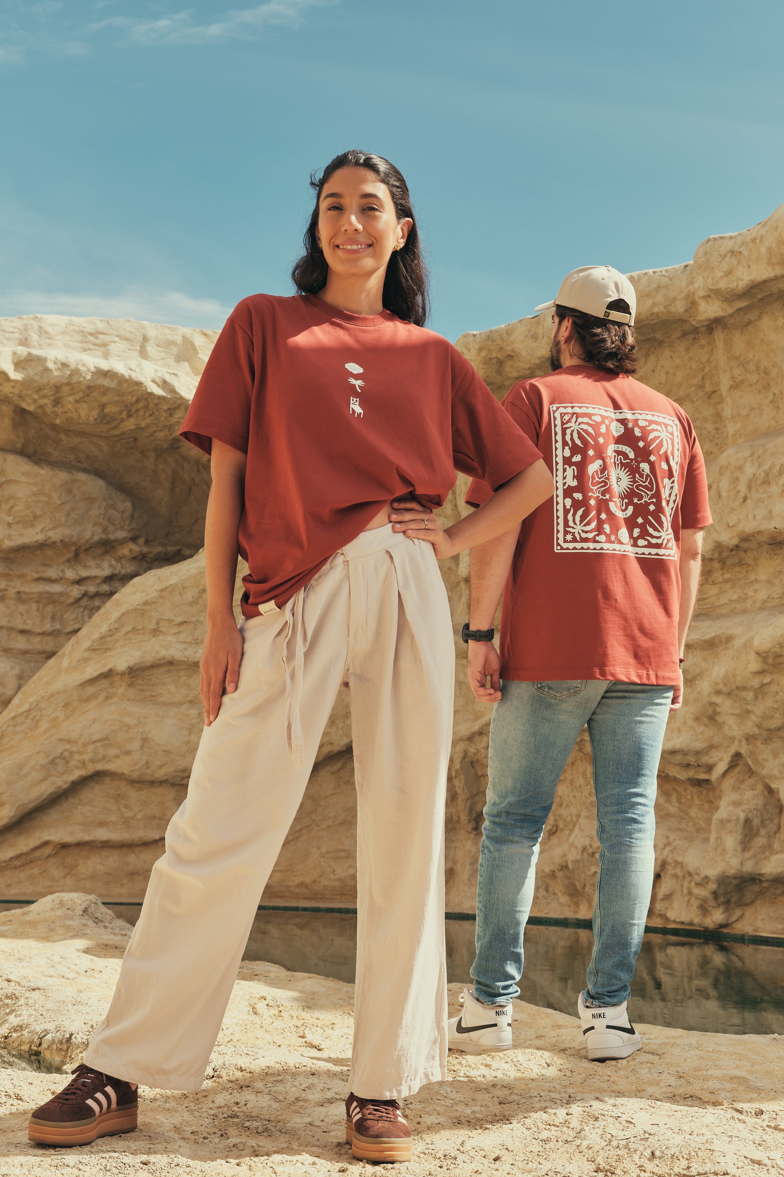 Camiseta Media Oversize Gente Del Trópico Terracota (250 grs)