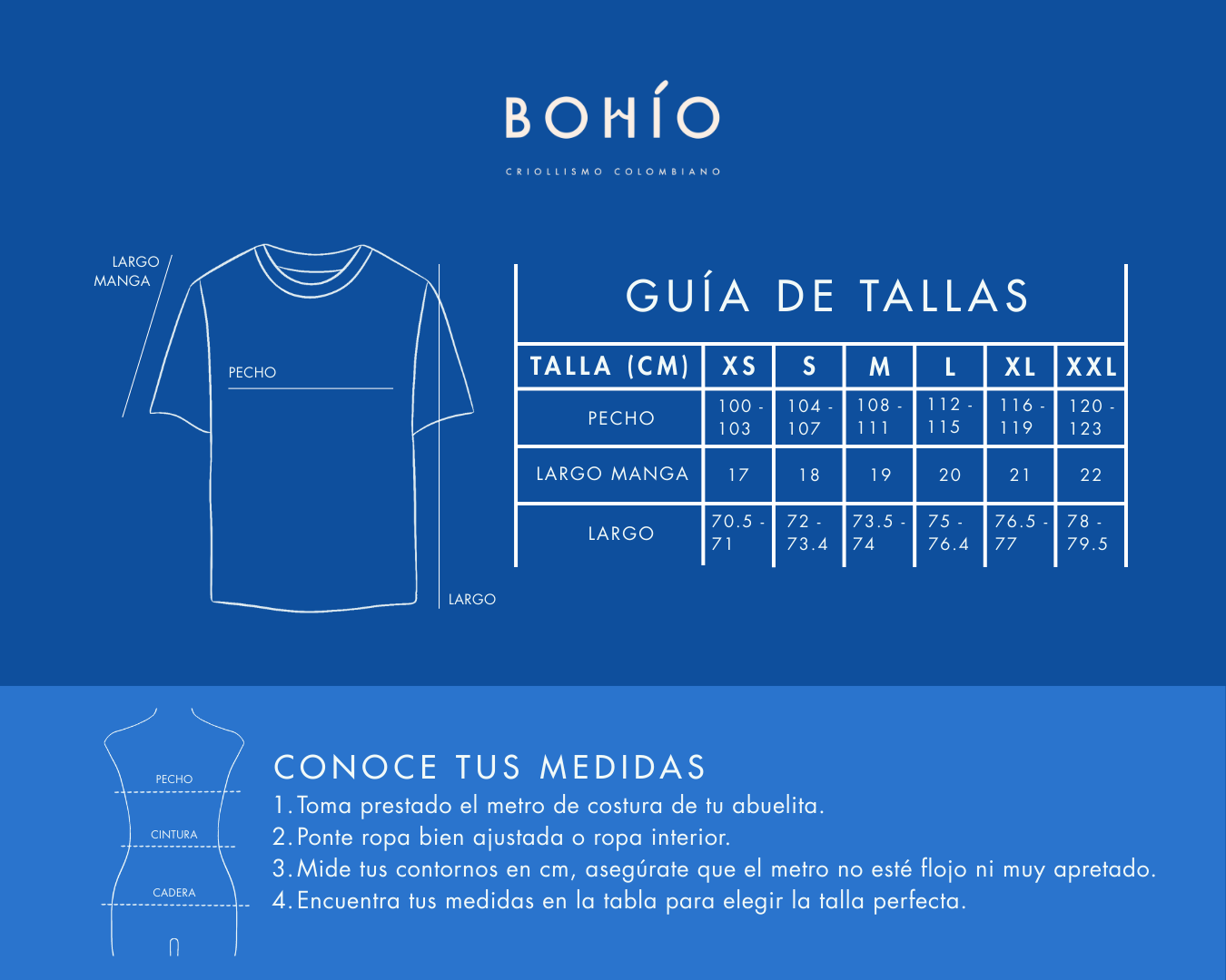 Camiseta Unisex Regular Blanco Bohío (Tela eco y algodón 155 Gr)