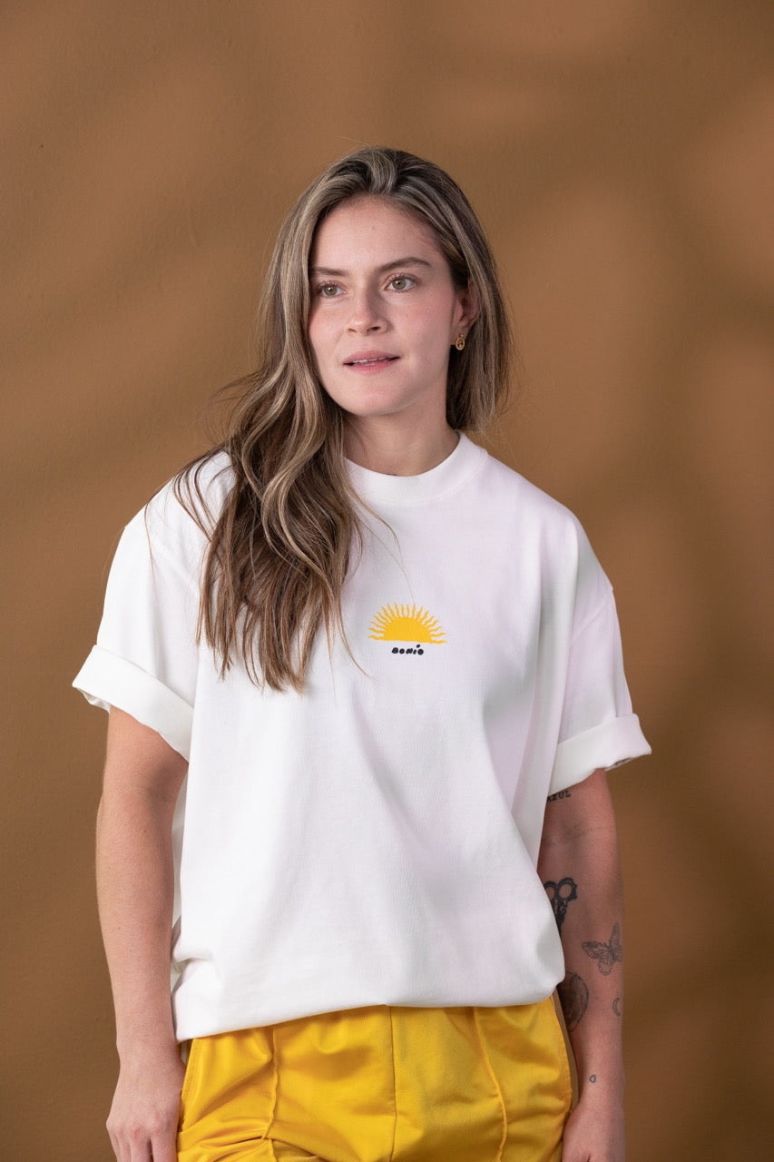 Camiseta Unisex Media Oversize Raíces Ancestrales Marfil (Algodón 270 Gr)