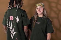 Camiseta Unisex Media Oversize Raíces Verde (Algodón 270 Gr)