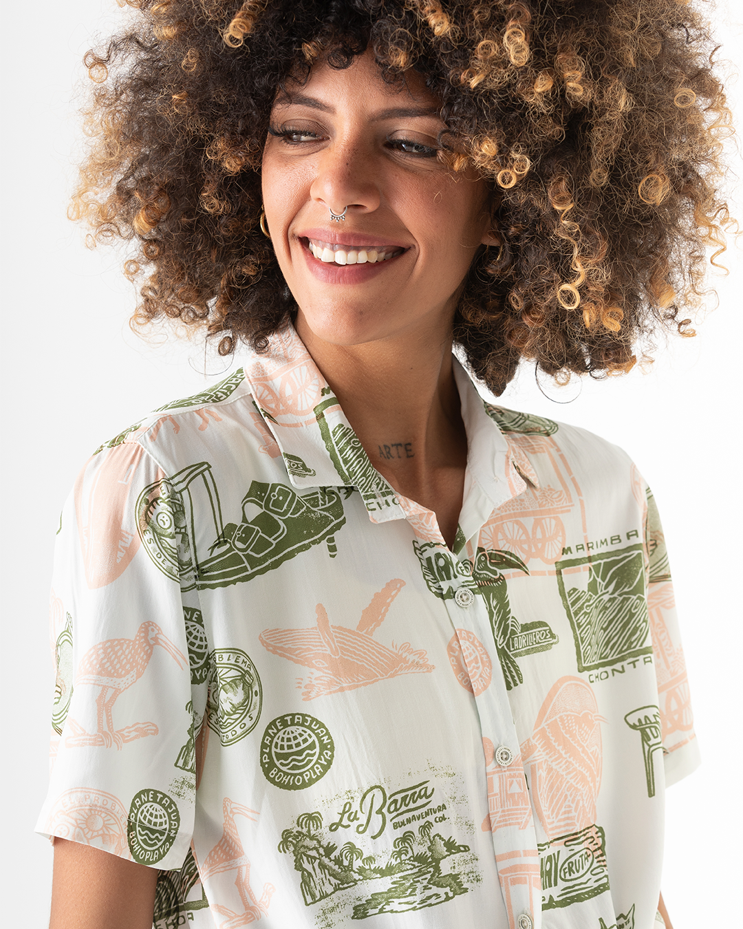 Camisa mujer Buenaventura Planeta Juan X Bohío