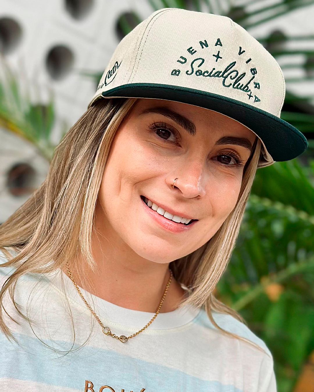 Gorra Unisex Social Club Verde y Beige (Beisbolera)