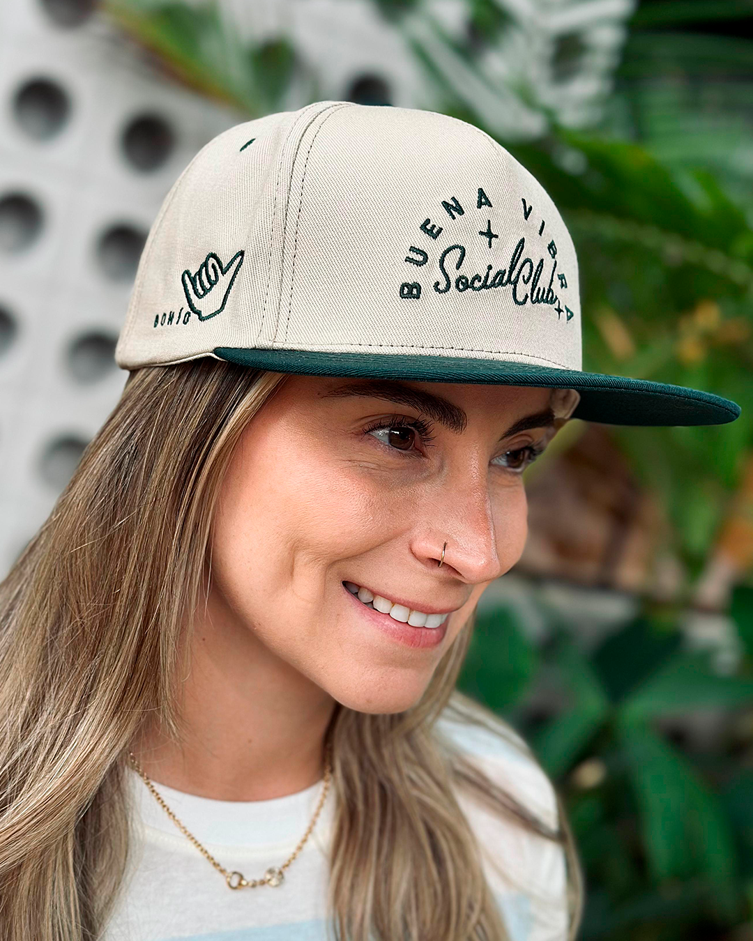 Gorra Unisex Social Club Verde y Beige (Beisbolera)